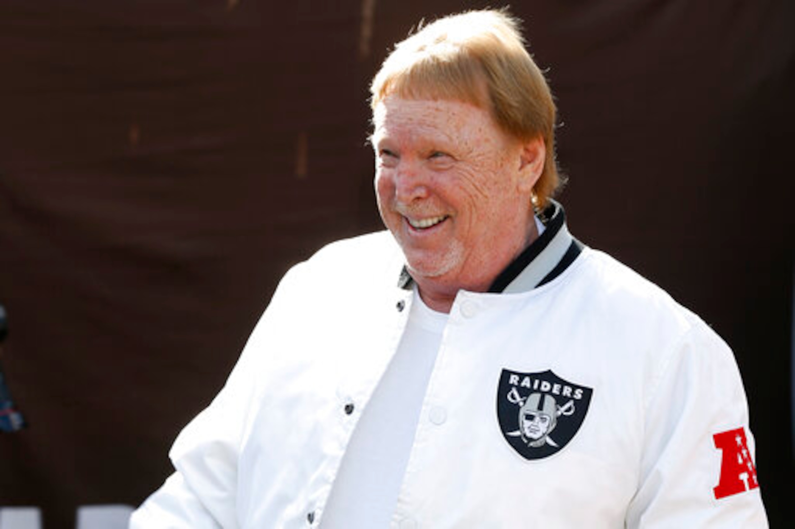 Oakland Raiders owner Mark Davis smiles before an NFL football game between the Raiders and the Tennessee Titans in Oakland, Calif., Sunday, Dec. 8, 2019. (AP Photo/D. Ross Cameron) Oakland Raiders owner Mark Davis smiles before an NFL football game between the Raiders and the Tennessee Titans in Oakland, Calif., Sunday, Dec. 8, 2019. (AP Photo/D. Ross Cameron)