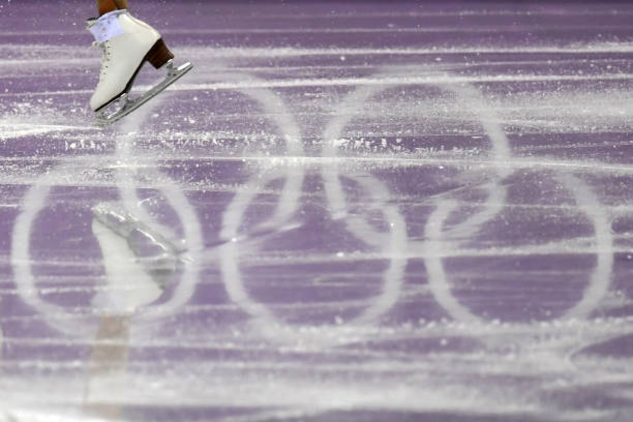 TOPSHOT - Close up of USA's Mirai Nagasu skate as she competes in the women's single skating free skating of the figure skating event during the Pyeongchang 2018 Winter Olympic Games at the Gangneung Ice Arena in Gangneung on February 23, 2018. / AFP PHOTO / Kirill KUDRYAVTSEV        (Photo credit should read KIRILL KUDRYAVTSEV/AFP via Getty Images)