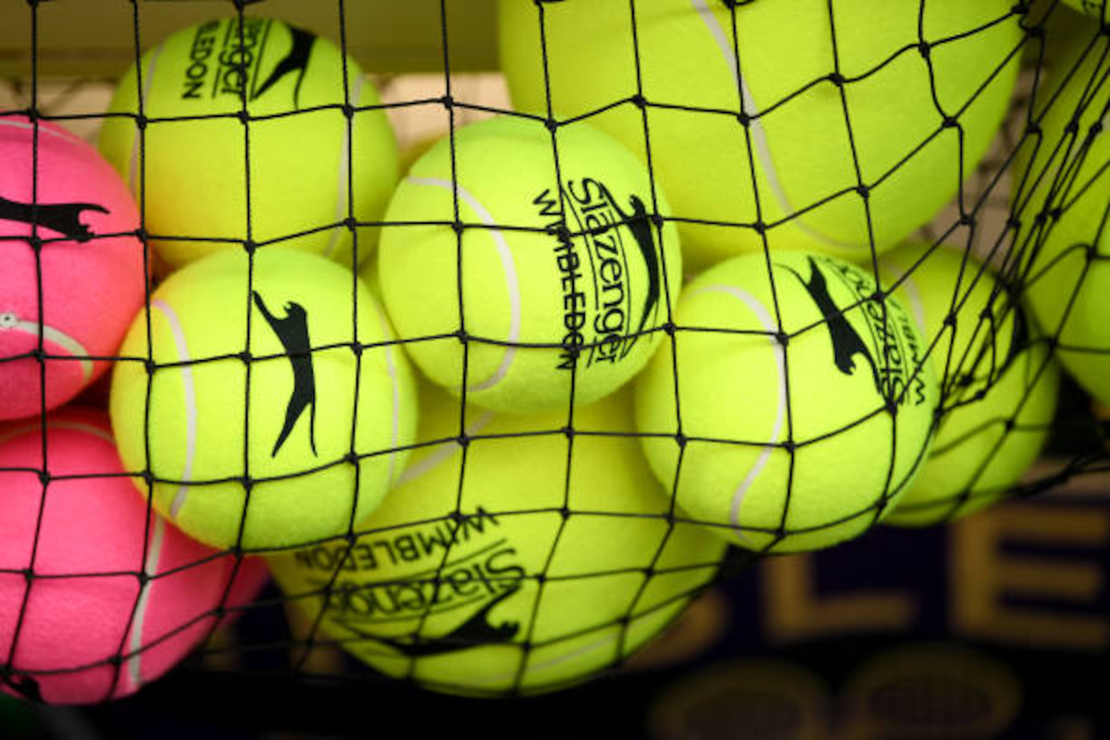 LONDON, ENGLAND - JULY 04: Tennis balls are seen in a bag on day two of the Wimbledon Lawn Tennis Championships at the All England Lawn Tennis and Croquet Club on July 4, 2017 in London, England.  (Photo by Shaun Botterill/Getty Images)