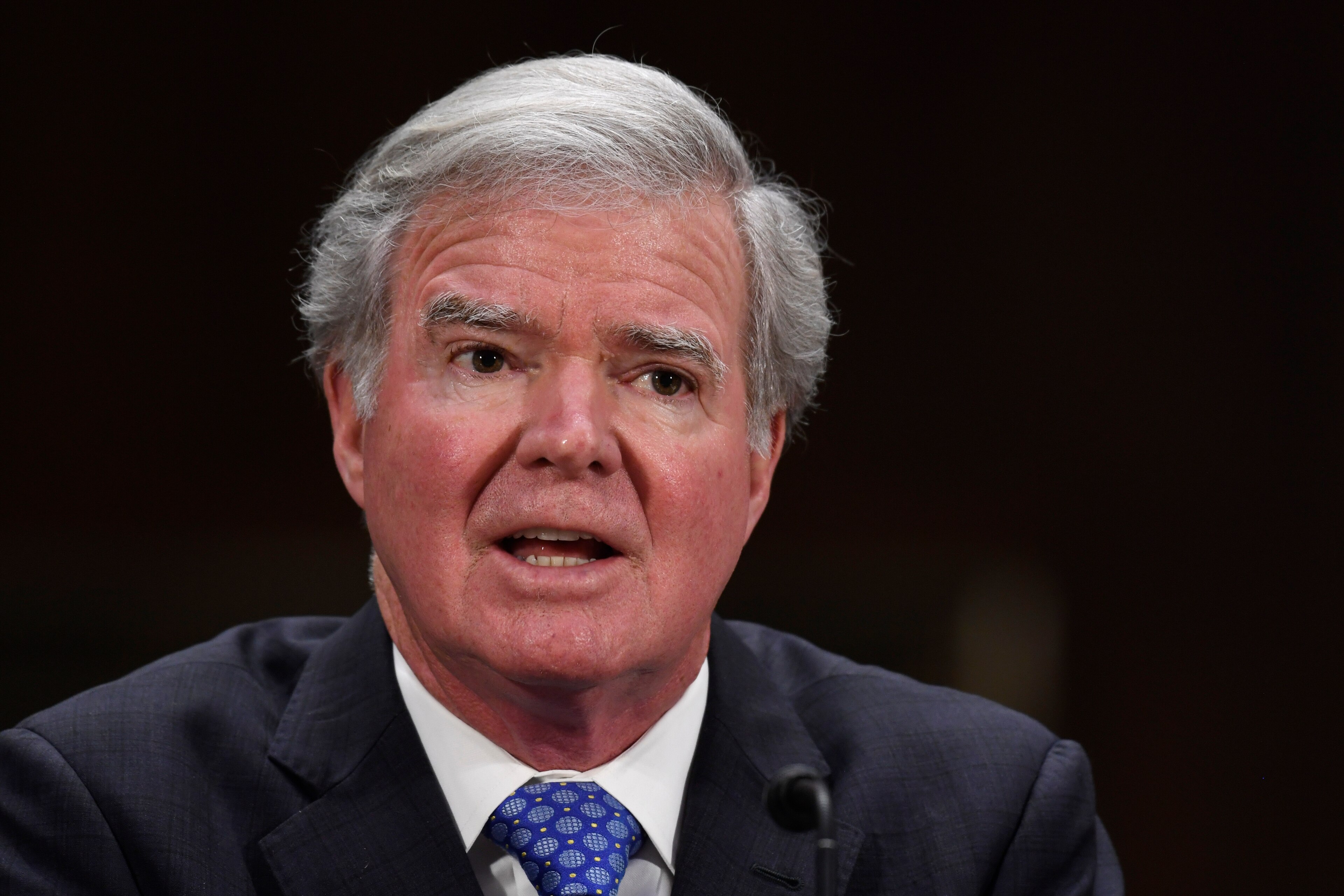 National Collegiate Athletic Association President Mark Emmert testifies during a Senate Commerce subcommittee hearing on Capitol Hill in Washington, Tuesday, Feb. 11, 2020, on intercollegiate athlete compensation. (AP Photo/Susan Walsh) National Collegiate Athletic Association President Mark Emmert testifies during a Senate Commerce subcommittee hearing on Capitol Hill in Washington, Tuesday, Feb. 11, 2020, on intercollegiate athlete compensation. (AP Photo/Susan Walsh)