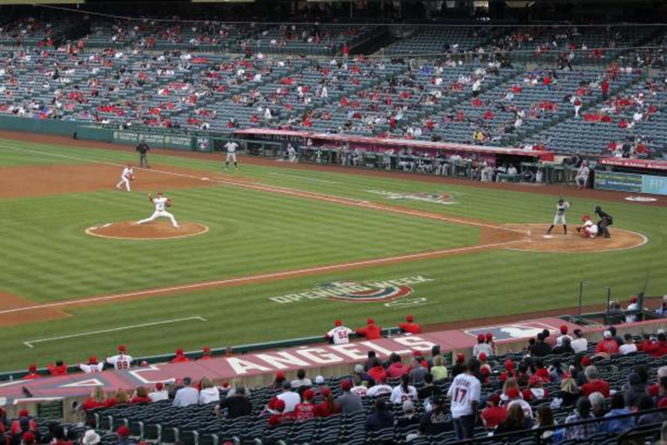 Shohei Ohtani of the Los Angeles Angels pitches against the Chicago White Sox at Angel Stadium in Anaheim, California, on April 4, 2021. Ohtani hit and pitched in the same regular-season game for the first time in his major league career. (Photo by Kyodo News via Getty Images)