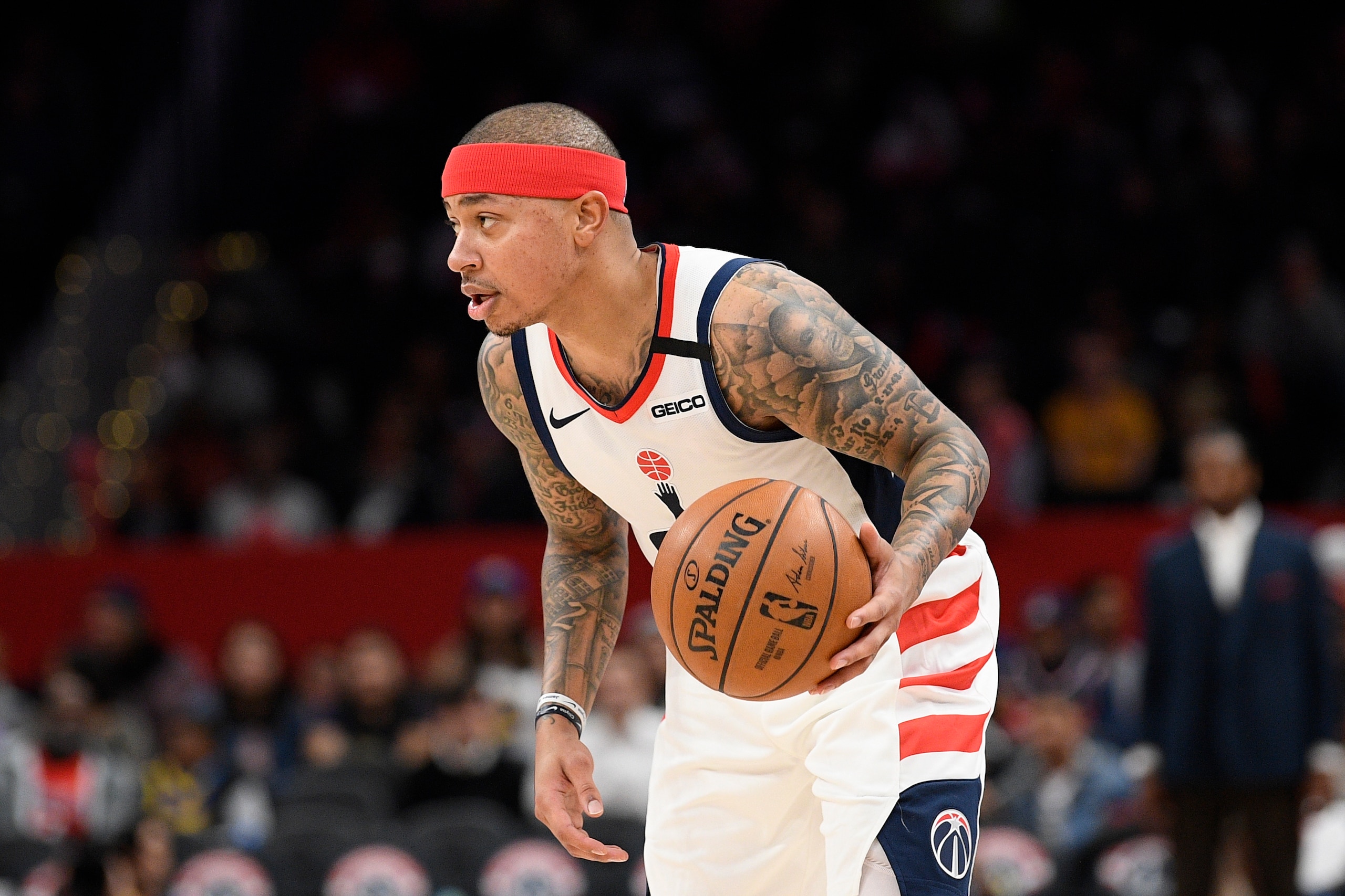 Washington Wizards guard Isaiah Thomas (4) dribbles the ball during the second half of an NBA basketball game against the Golden State Warriors, Monday, Feb. 3, 2020, in Washington. The Warriors won 125-117. (AP Photo/Nick Wass) Washington Wizards guard Isaiah Thomas (4) dribbles the ball during the second half of an NBA basketball game against the Golden State Warriors, Monday, Feb. 3, 2020, in Washington. The Warriors won 125-117. (AP Photo/Nick Wass)