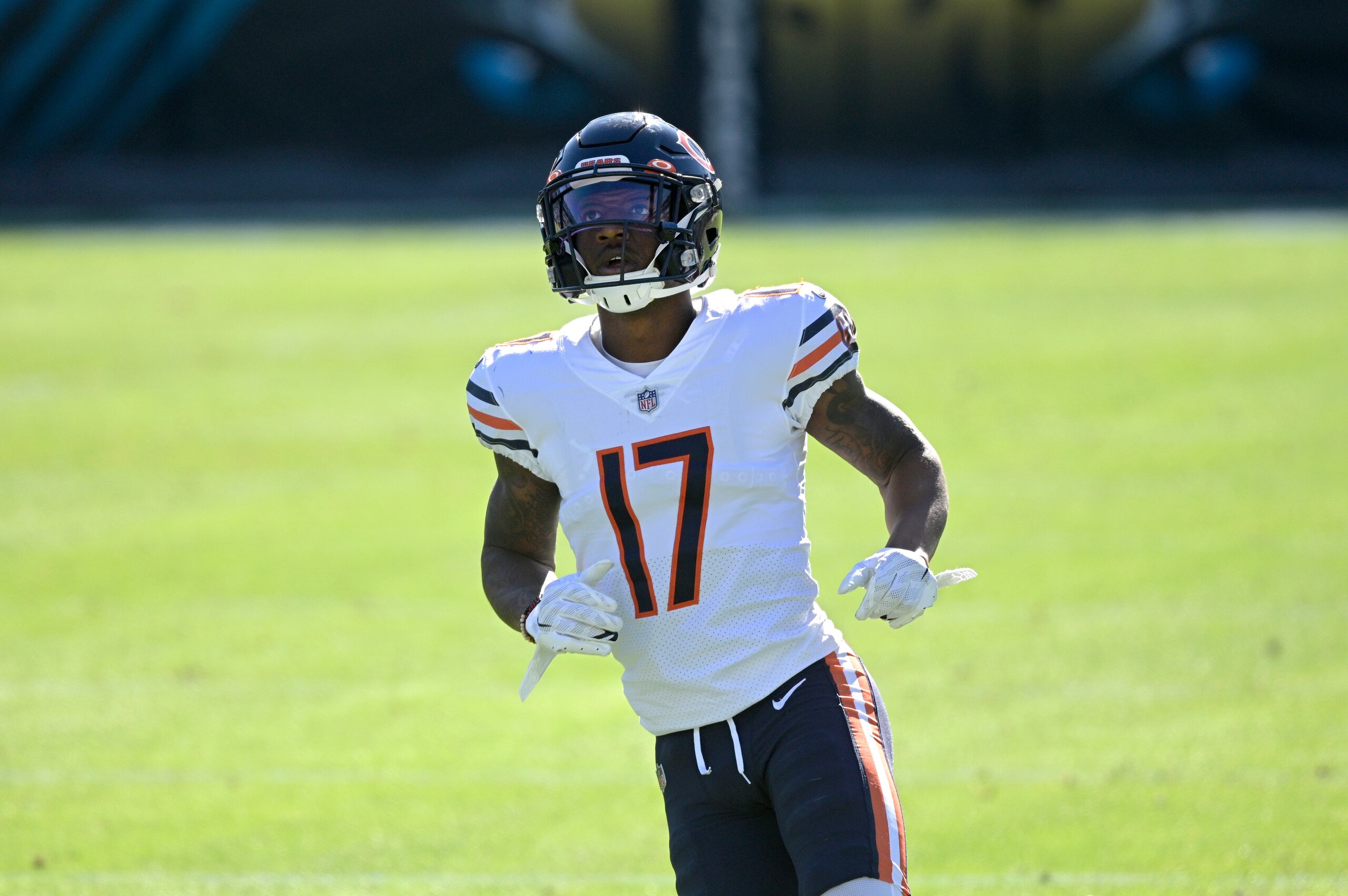 Chicago Bears wide receiver Anthony Miller (17) runs a play during the first half of an NFL football game against the Jacksonville Jaguars, Sunday, Dec. 27, 2020, in Jacksonville, Fla. (AP Photo/Phelan M. Ebenhack)