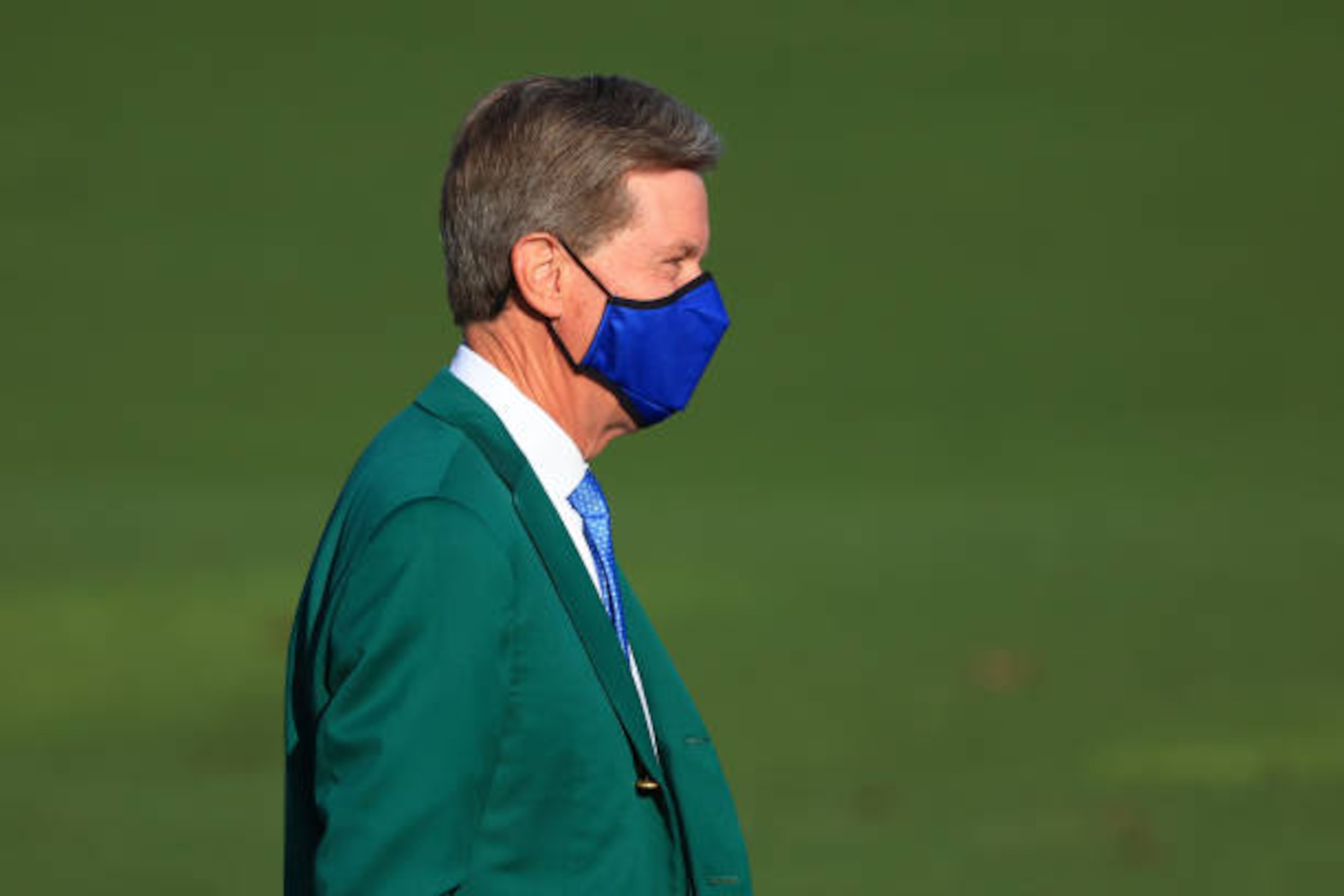 AUGUSTA, GEORGIA - APRIL 05: Fred Ridley, Chairman of Augusta National Golf Club, walks on the range during a practice round prior to the Masters at Augusta National Golf Club on April 05, 2021 in Augusta, Georgia. (Photo by Mike Ehrmann/Getty Images)