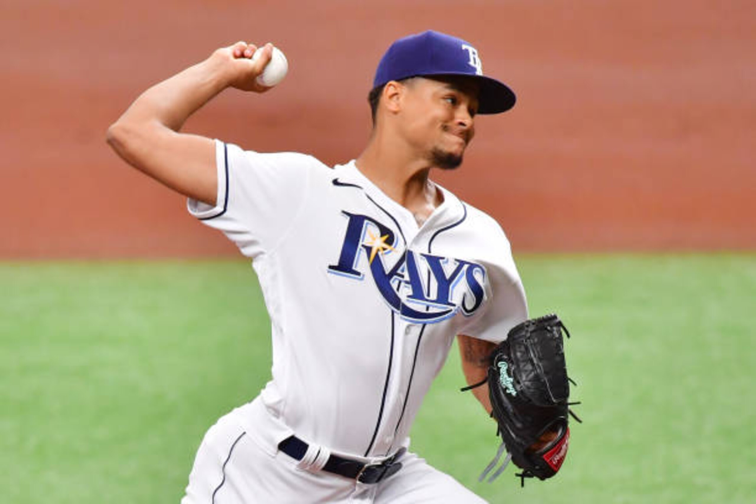 ST PETERSBURG, FLORIDA - APRIL 10: Chris Archer #22 of the Tampa Bay Rays delivers a pitch to the New York Yankees in the first inning at Tropicana Field on April 10, 2021 in St Petersburg, Florida. (Photo by Julio Aguilar/Getty Images)