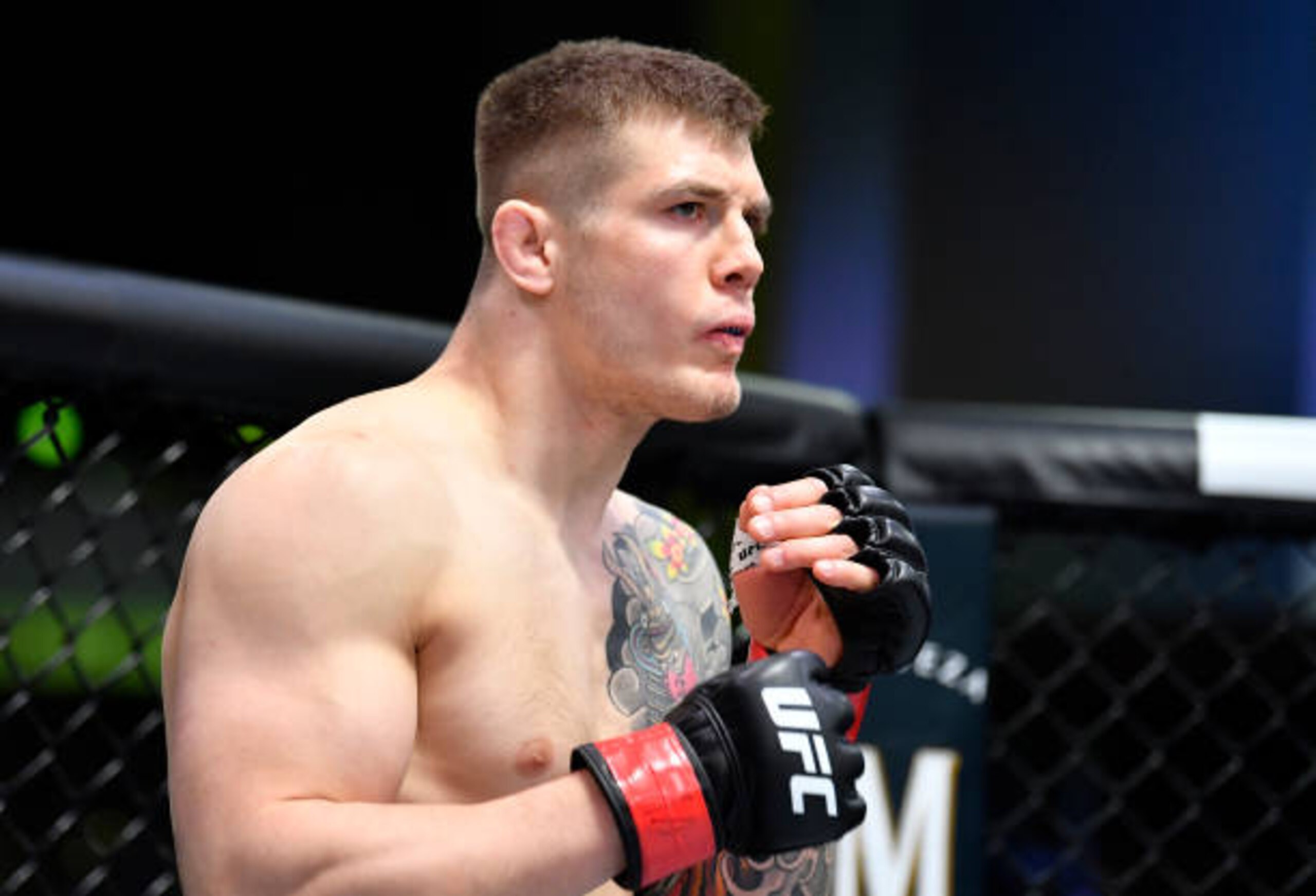 LAS VEGAS, NEVADA - APRIL 10: Marvin Vettori of Italy prepares to fight Kevin Holland in a middleweight fight during the UFC Fight Night event at UFC APEX on April 10, 2021 in Las Vegas, Nevada. (Photo by Chris Unger/Zuffa LLC)
