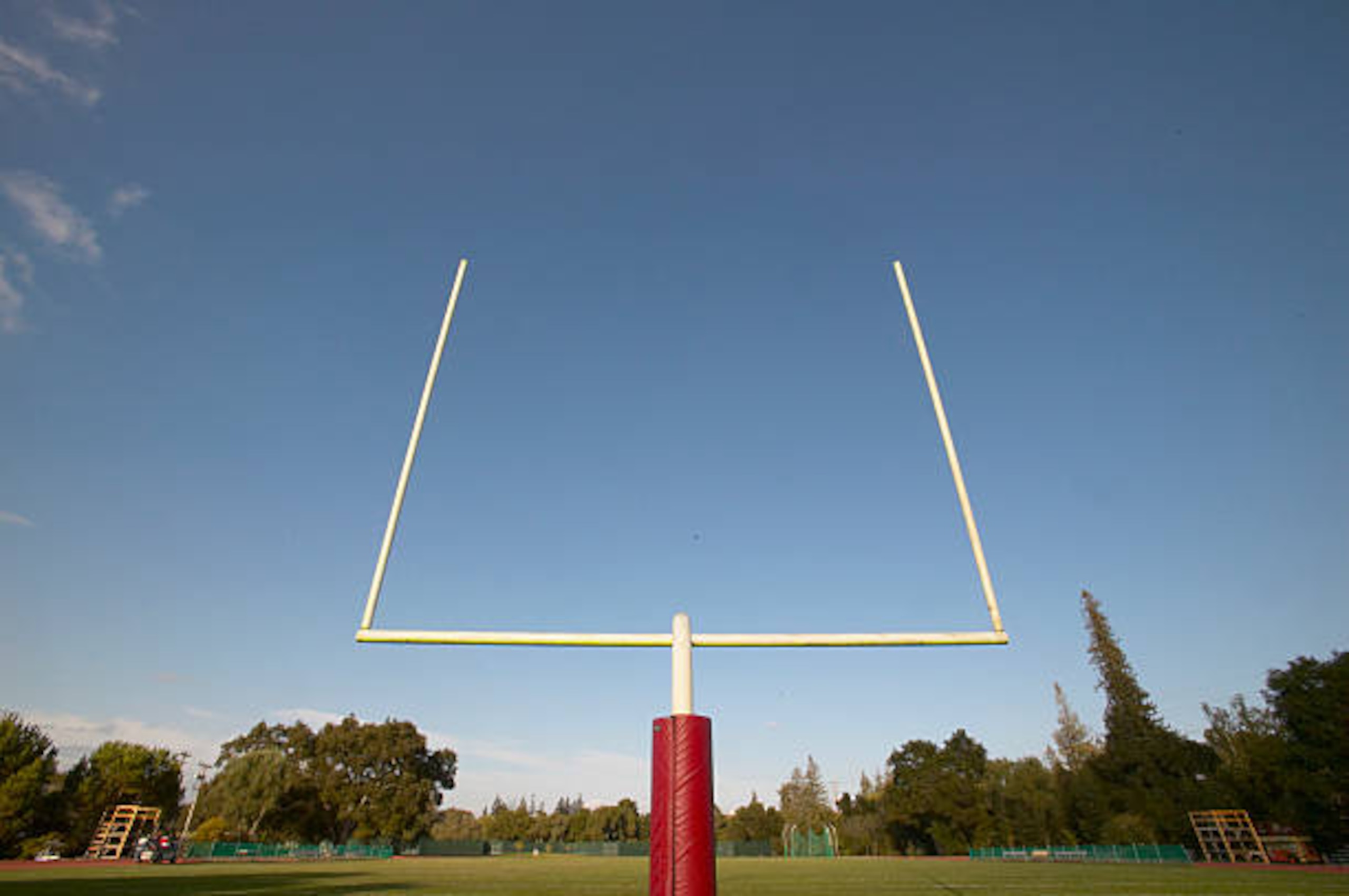 High School Football goal posts and field at Sacred Heart Prep of Atherton, California. October 16, 2004. (Photo by Madison Images, Inc./Corbis via Getty Images)