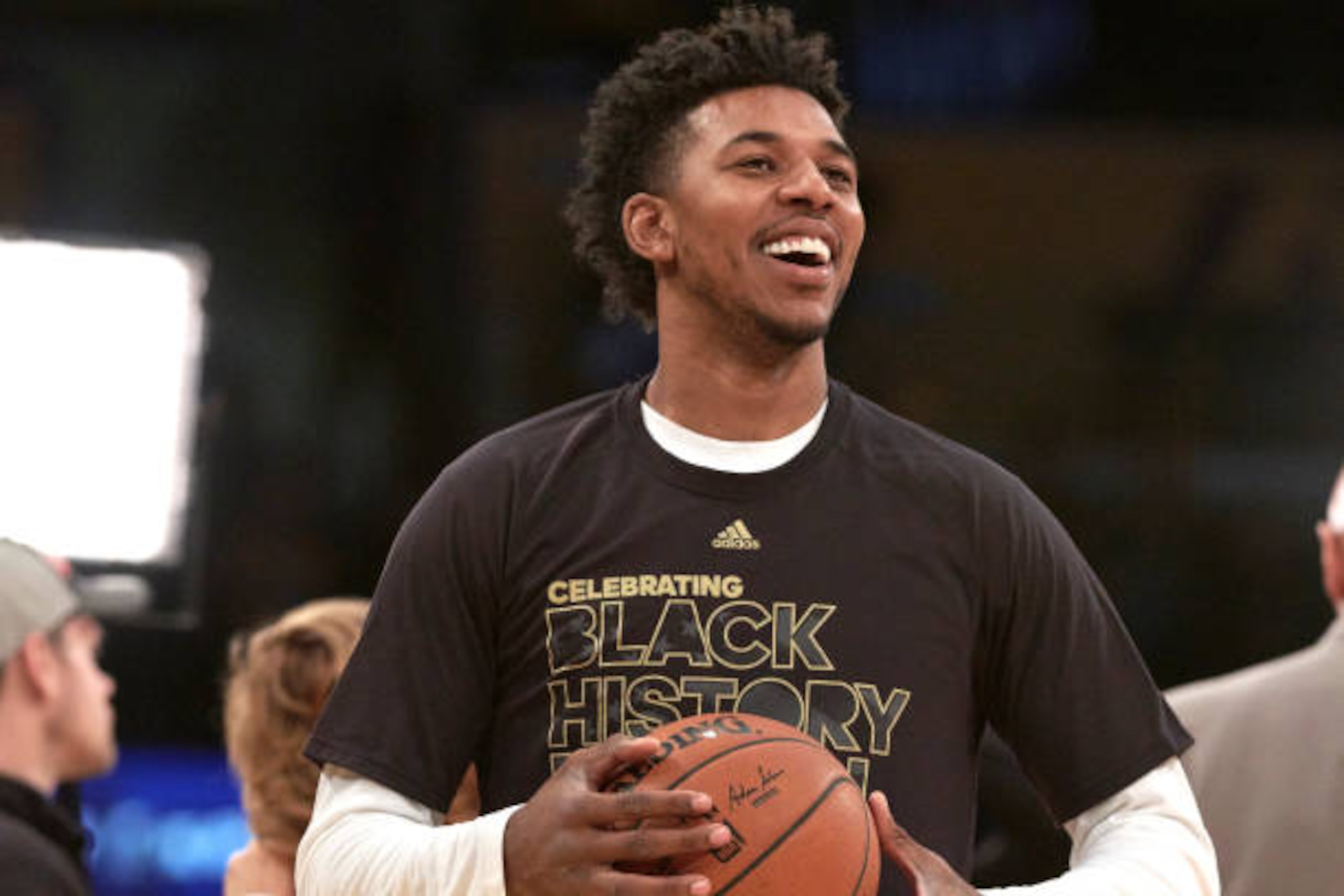 Basketball: Closeup of Los Angeles Lakers Nick Young (0) before game vs San Antonio Spurs at Staples Center.
Los Angeles, CA 2/26/2017
CREDIT: John W. McDonough (Photo by John W. McDonough /Sports Illustrated via Getty Images)
(Set Number: SI742 TK1 )