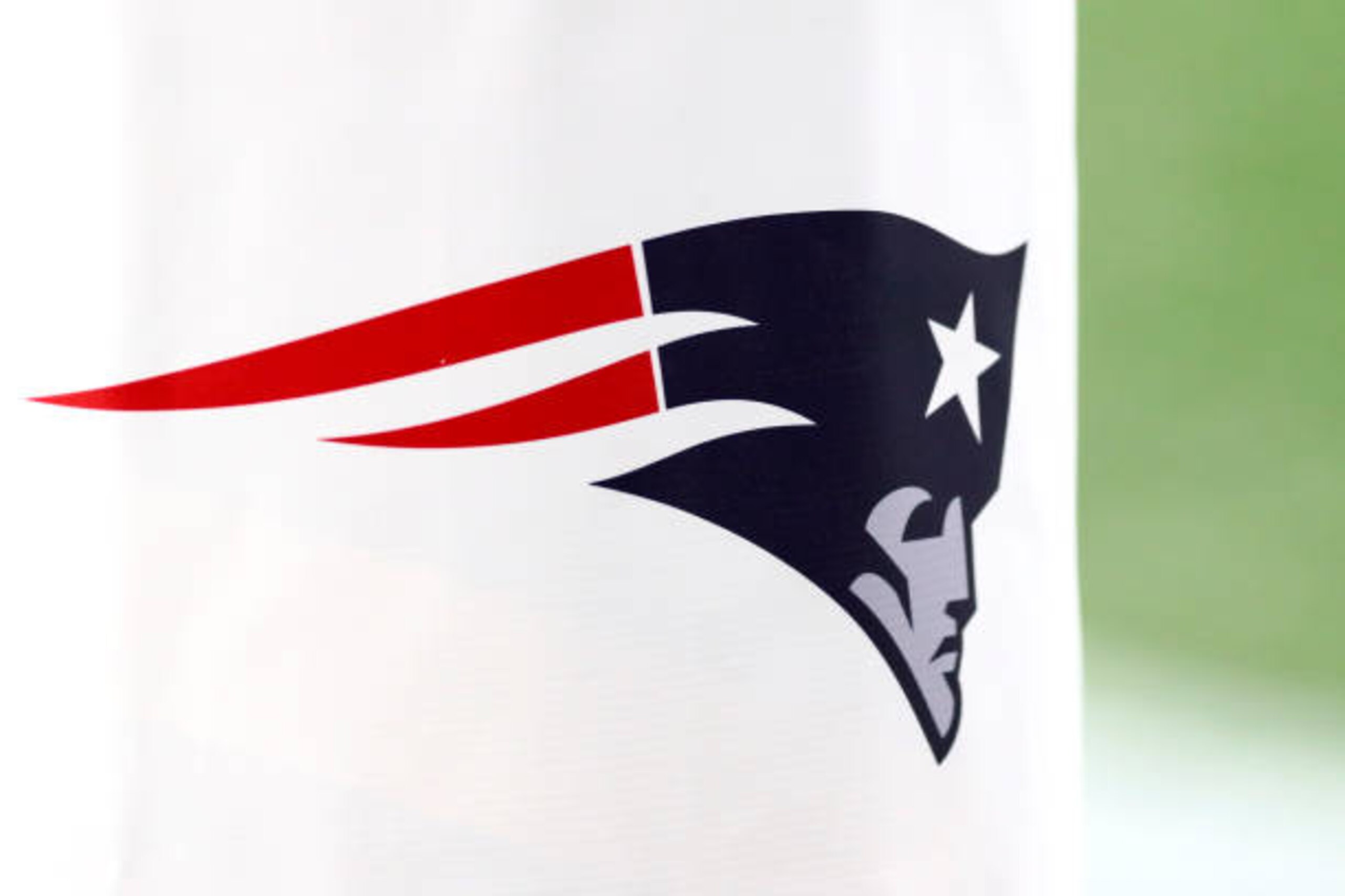 FOXBOROUGH, MA - DECEMBER 28: A logo for the New England Patriots is seen during a game between the New England Patriots and the Buffalo Bills at Gillette Stadium on December 28, 2020 in Foxborough, Massachusetts. (Photo by Adam Glanzman/Getty Images)