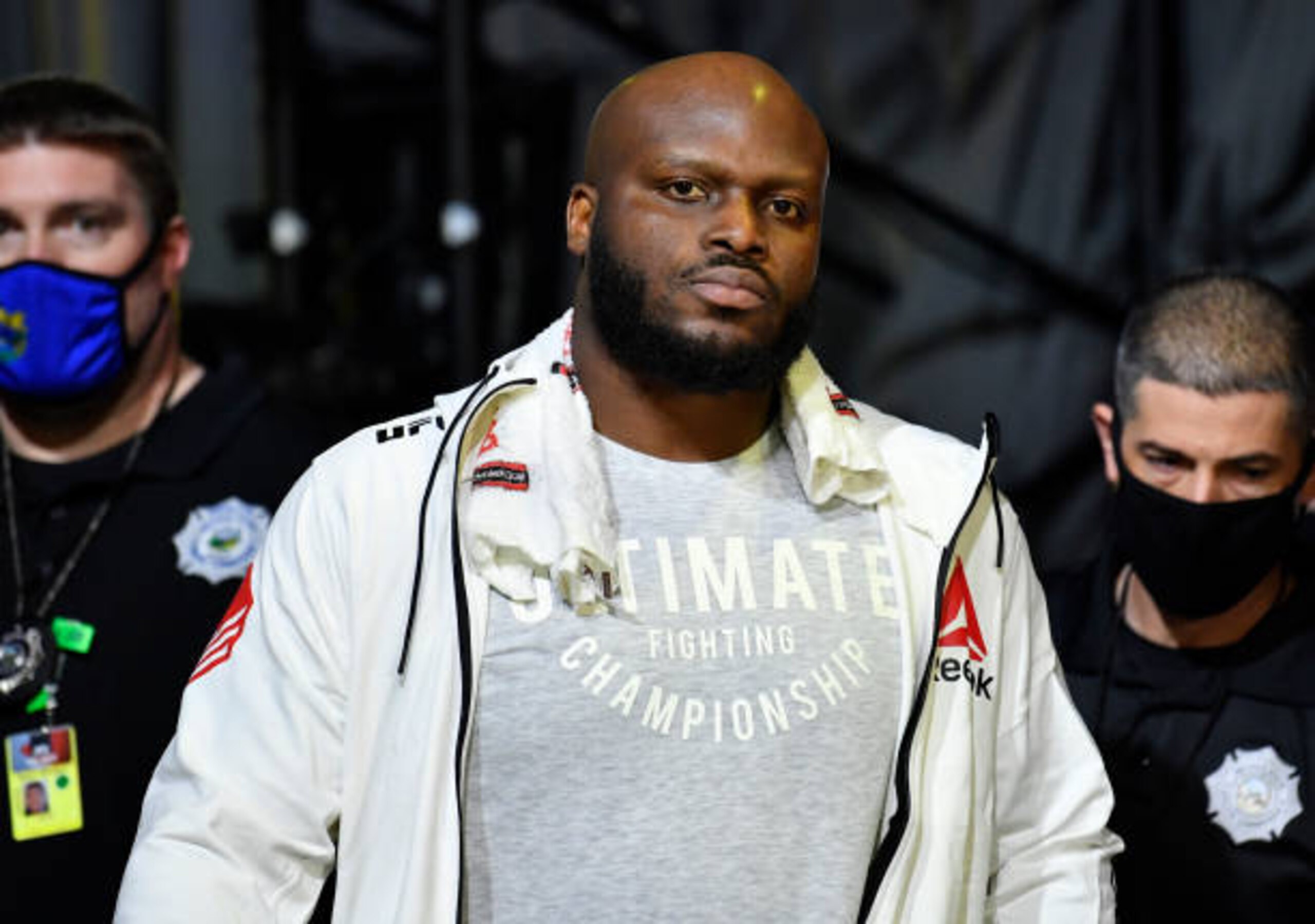 LAS VEGAS, NEVADA - FEBRUARY 20: Derrick Lewis prepares to fight Curtis Blaydes in a heavyweight bout during the UFC Fight Night event at UFC APEX on February 20, 2021 in Las Vegas, Nevada. (Photo by Chris Unger/Zuffa LLC)