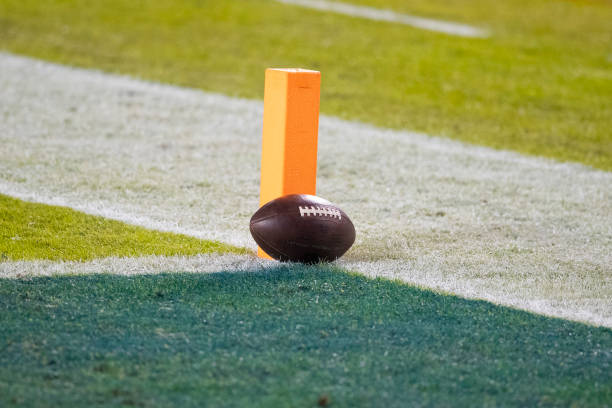 PHILADELPHIA, PA - JANUARY 03: A football rest on the pylon prior to the game between the Washington Football Team and Philadelphia Eagles at Lincoln Financial Field on January 3, 2021 in Philadelphia, Pennsylvania. (Photo by Mitchell Leff/Getty Images)