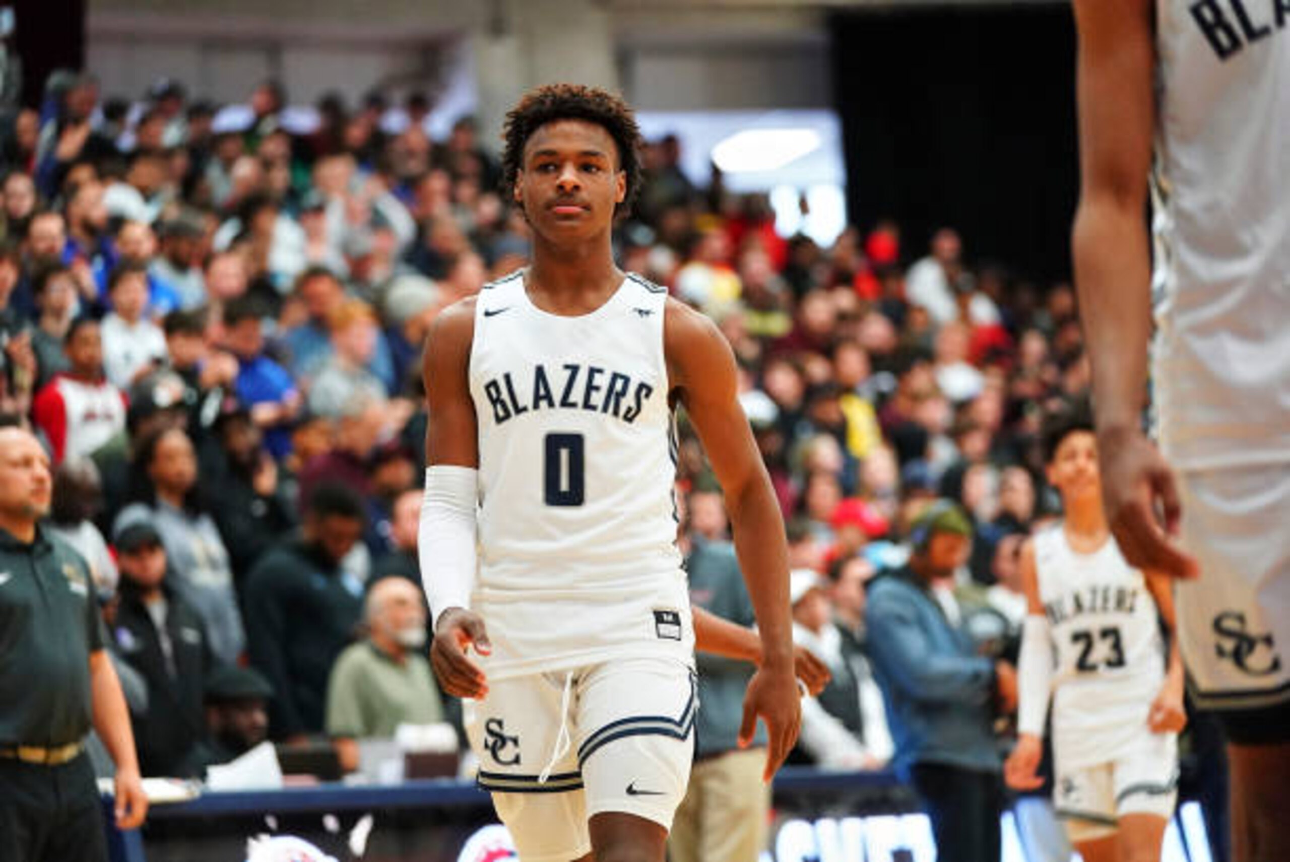 High School Basketball: Spalding Hoophall Classic: Sierra Canyon Bronny James (0) during game vs Paul VI at Springfield College.
Springfield, MA 1/20/2020
CREDIT: Erick W. Rasco (Photo by Erick W. Rasco /Sports Illustrated/Getty Images)
(Set Number: X163148 TK1 )