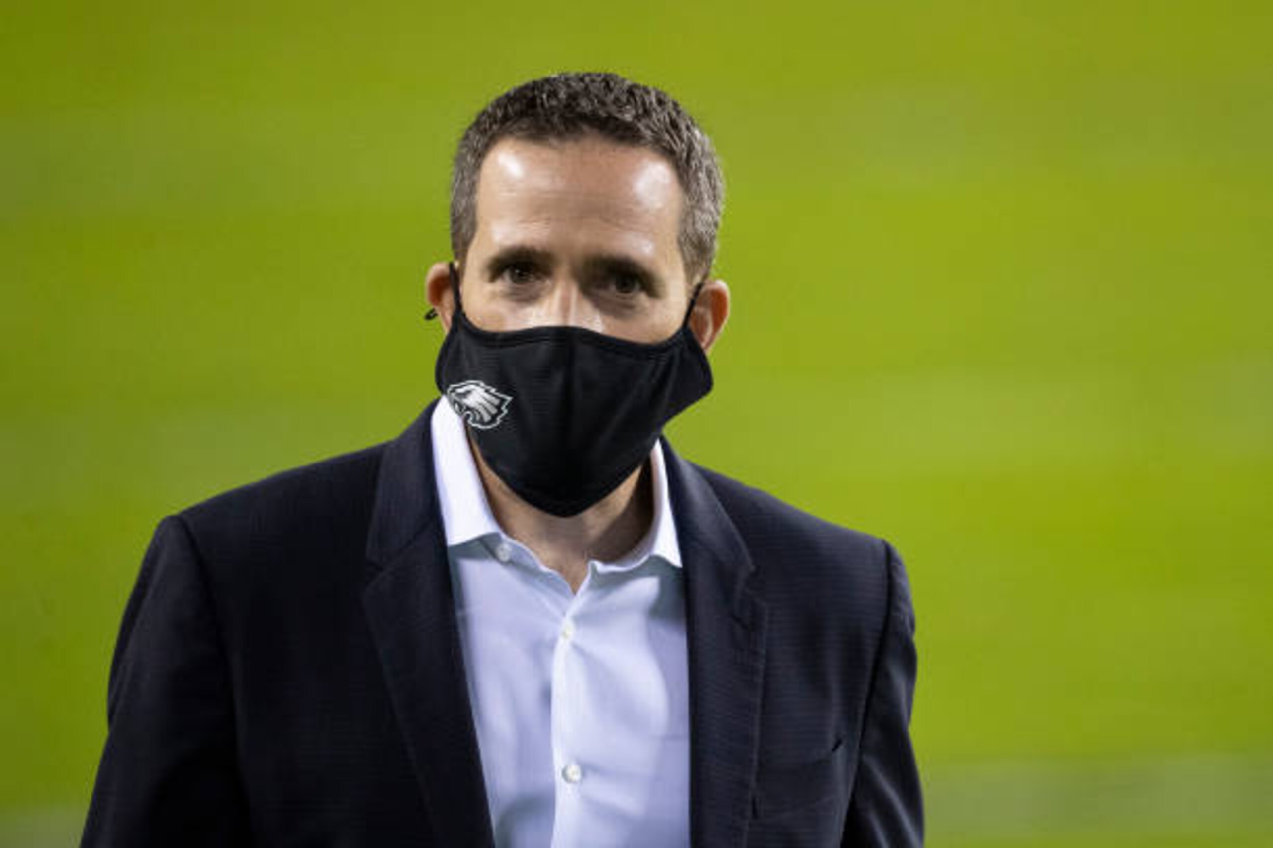 PHILADELPHIA, PA - NOVEMBER 30: General manager Howie Roseman of the Philadelphia Eagles looks on prior to the game against the Seattle Seahawks at Lincoln Financial Field on November 30, 2020 in Philadelphia, Pennsylvania. (Photo by Mitchell Leff/Getty Images)