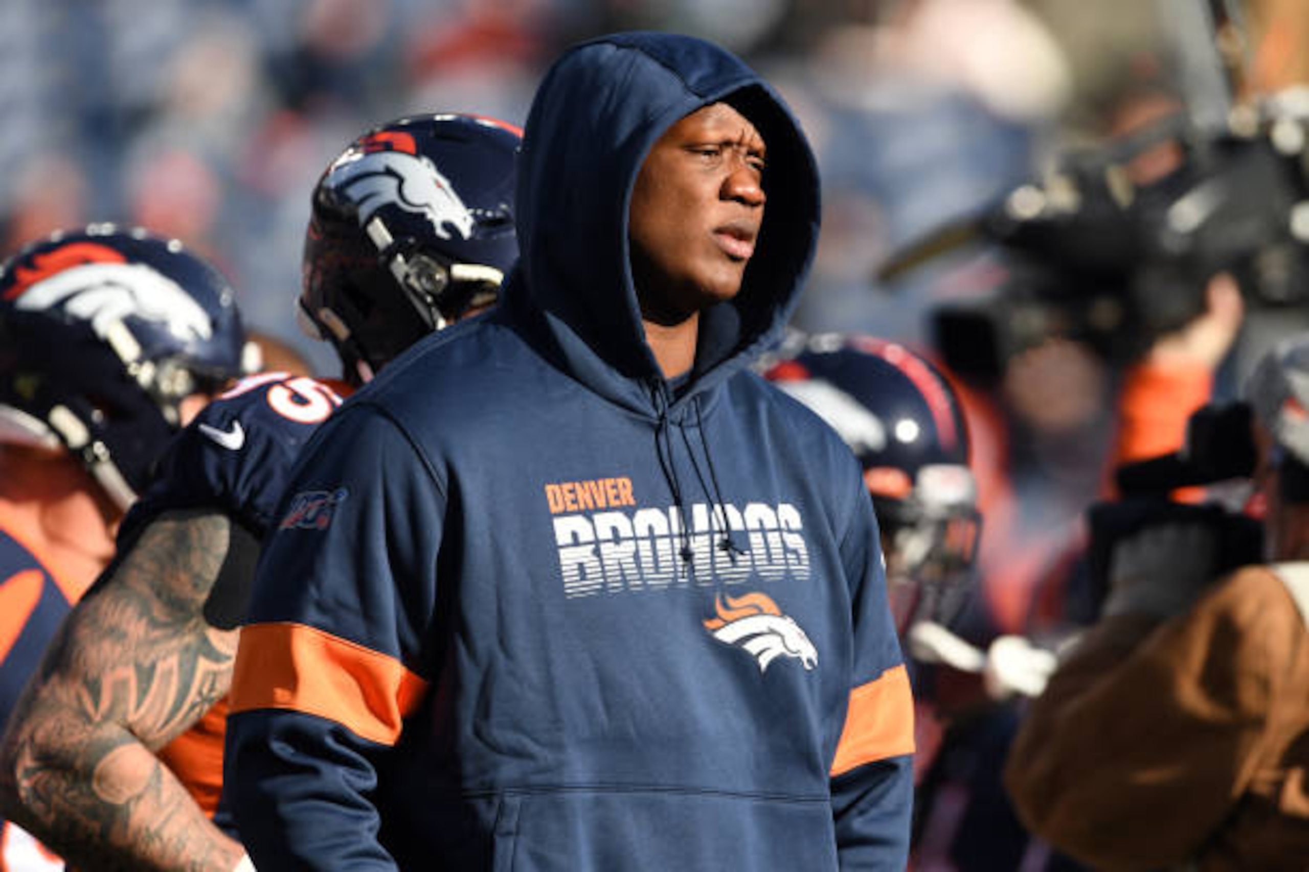 DENVER, CO - December 1: Denver Broncos offensive tackle Ja'Wuan James (70) as the Denver Broncos take on the Los Angeles Chargers at Empower Field at Mile High in  Denver, Colorado on December 1, 2019. (Photo by Joe Amon/MediaNews Group/The Denver Post via Getty Images)"n