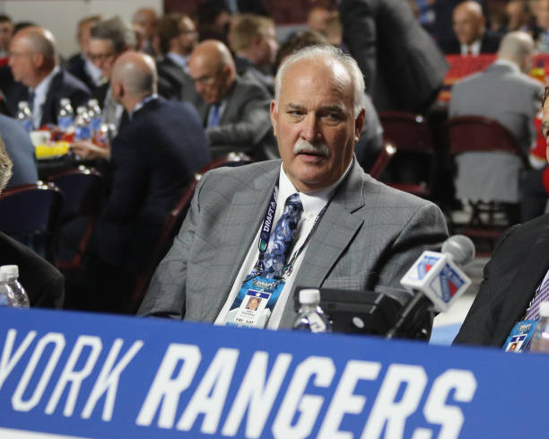VANCOUVER, BRITISH COLUMBIA - JUNE 22: John Davidson of the New York Rangers attends the 2019 NHL Draft at the Rogers Arena on June 22, 2019 in Vancouver, Canada. (Photo by Bruce Bennett/Getty Images)
