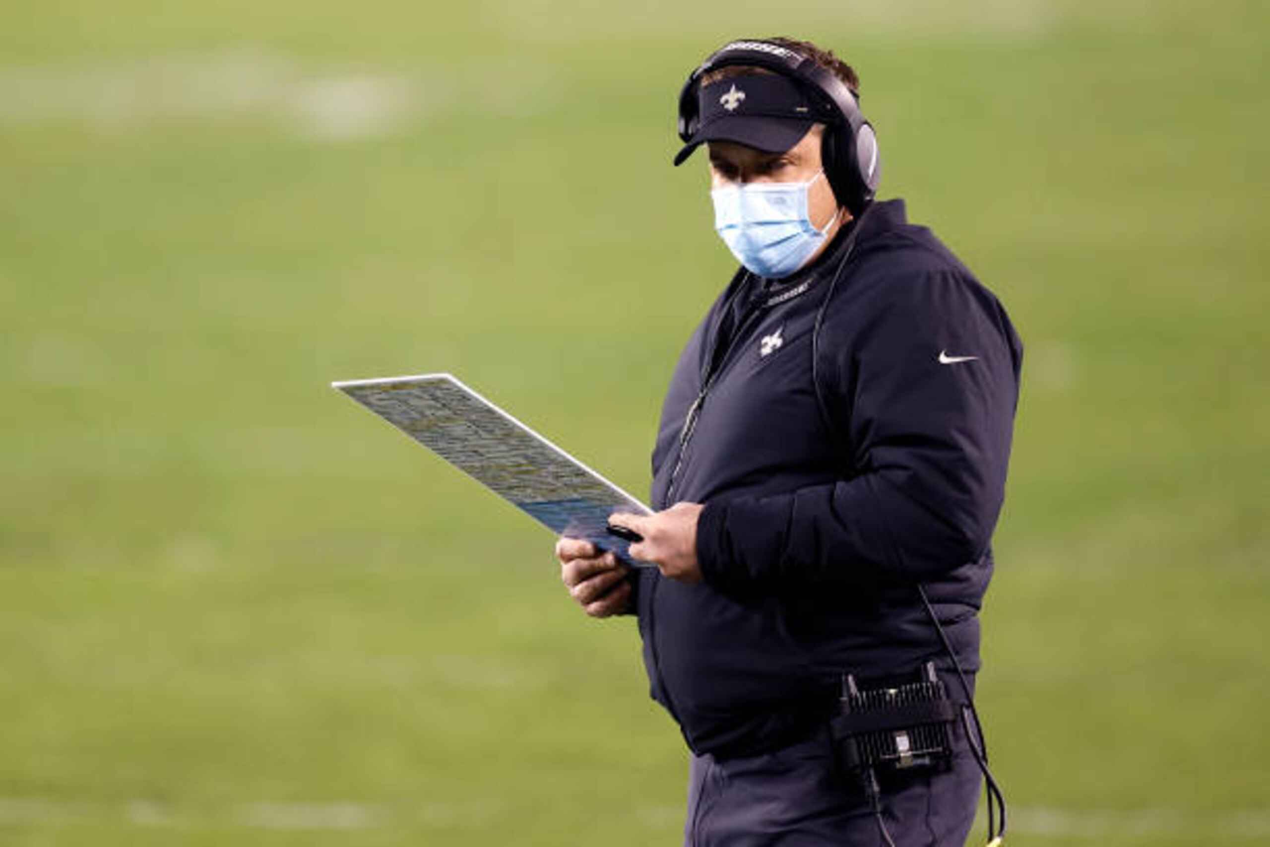 PHILADELPHIA, PENNSYLVANIA - DECEMBER 13: Head coach Sean Payton of the New Orleans Saints looks on against the Philadelphia Eagles in the third quarter at Lincoln Financial Field on December 13, 2020 in Philadelphia, Pennsylvania. (Photo by Tim Nwachukwu/Getty Images) PHILADELPHIA, PENNSYLVANIA - DECEMBER 13: Head coach Sean Payton of the New Orleans Saints looks on against the Philadelphia Eagles in the third quarter at Lincoln Financial Field on December 13, 2020 in Philadelphia, Pennsylvania. (Photo by Tim Nwachukwu/Getty Images)