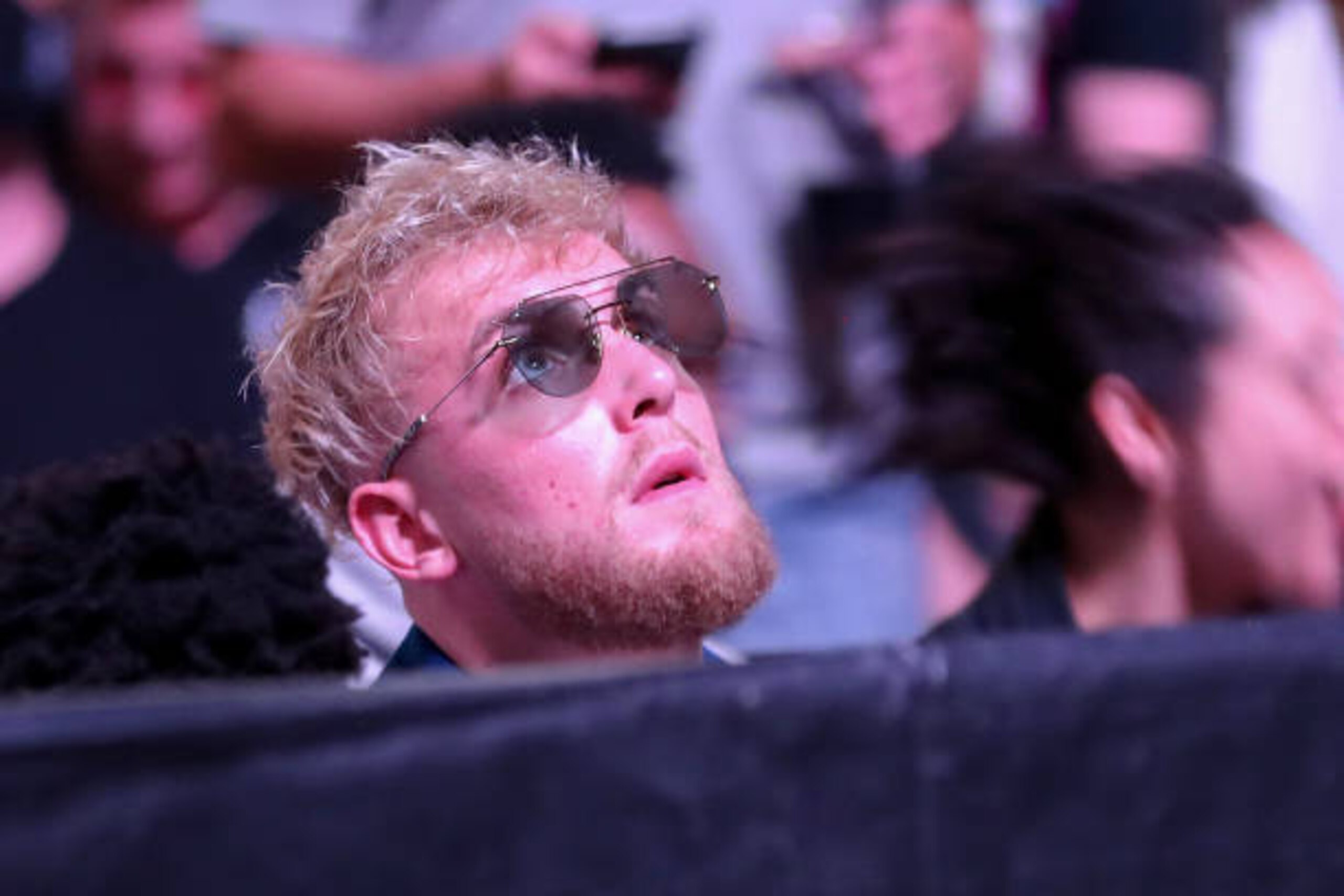 JACKSONVILLE, FL - APRIL 24: Jake Paul watches the large monitor at UFC 261 at VyStar Veterans Memorial Arena on April 24, 2021 in Jacksonville, Florida. (Photo by Alex Menendez/Getty Images) JACKSONVILLE, FL - APRIL 24: Jake Paul watches the large monitor at UFC 261 at VyStar Veterans Memorial Arena on April 24, 2021 in Jacksonville, Florida. (Photo by Alex Menendez/Getty Images)