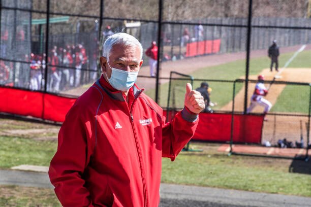Bridgeport, CT - April 3: Bobby Valentine, Sacred Heart executive director of athletics at a Pioneers game played at Veterans Memorial Park in Bridgeport, CT on April 3, 2021. (Photo by Stan Grossfeld/The Boston Globe via Getty Images)