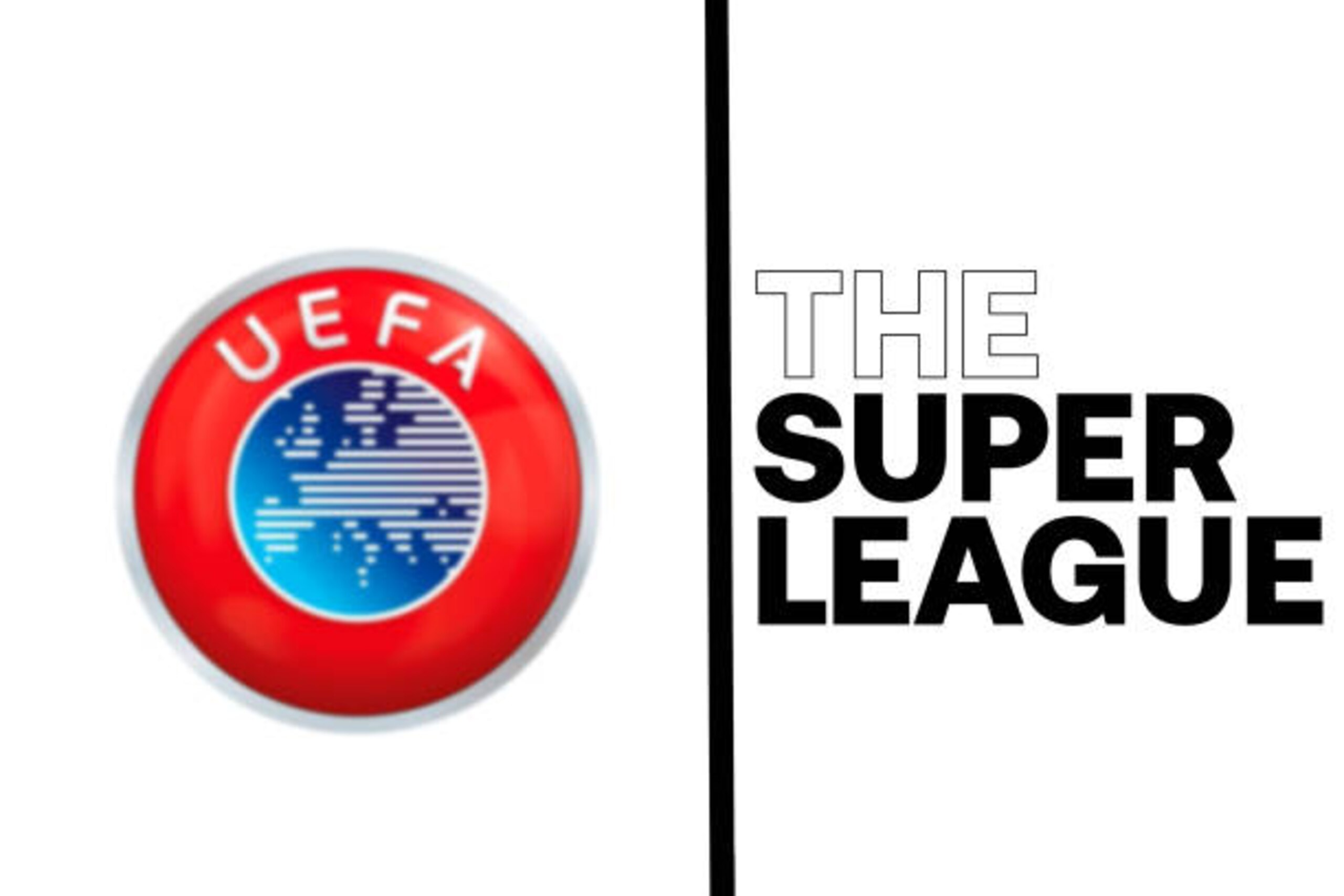 BRAZIL - 2021/04/20: In this photo illustration, The Super League logo seen displayed on a smartphone screen and the logo of UEFA (Union of European Football Associations). (Photo Illustration by Rafael Henrique/SOPA Images/LightRocket via Getty Images) BRAZIL - 2021/04/20: In this photo illustration, The Super League logo seen displayed on a smartphone screen and the logo of UEFA (Union of European Football Associations). (Photo Illustration by Rafael Henrique/SOPA Images/LightRocket via Getty Images)