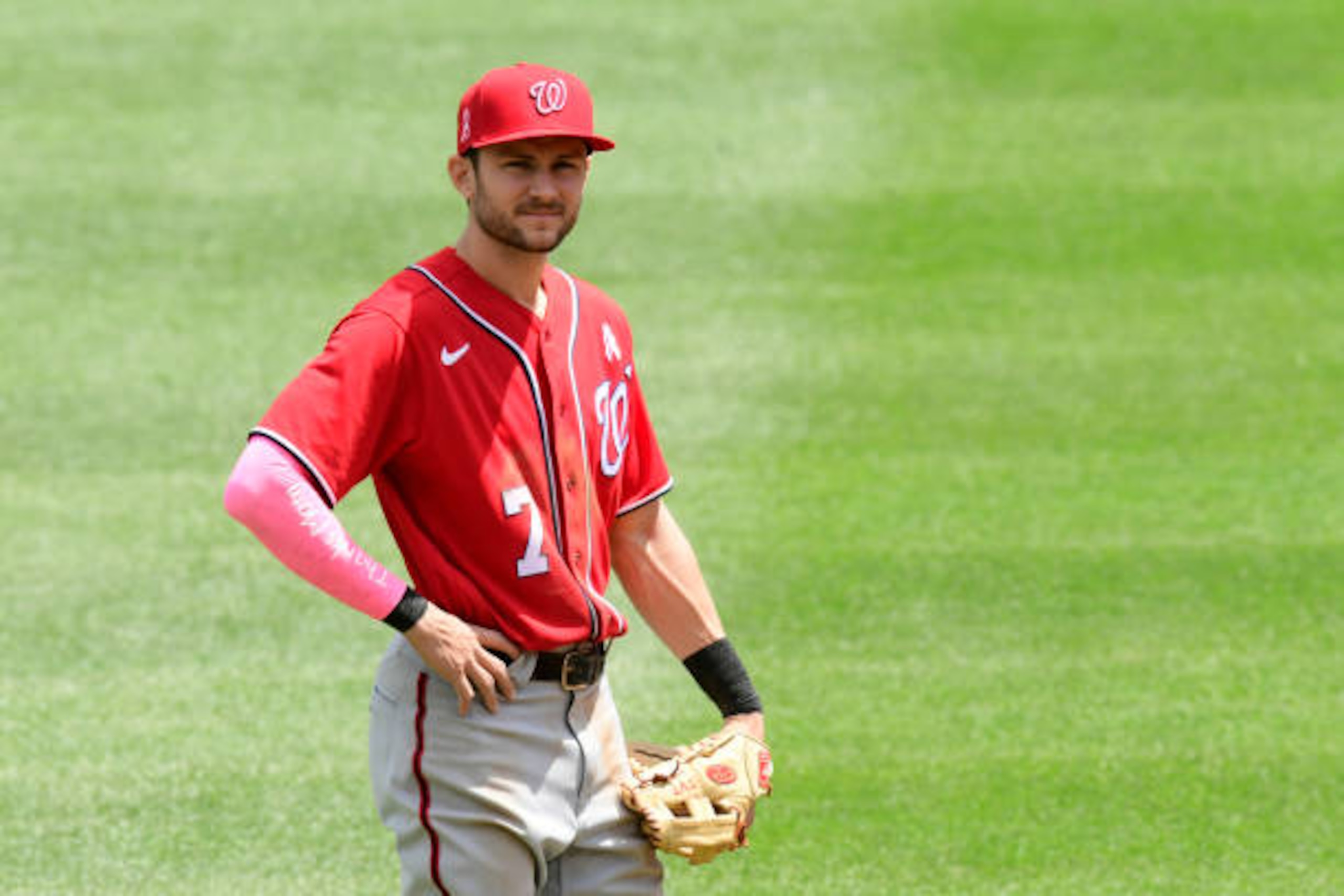 NEW YORK, NEW YORK - MAY 09: Trea Turner #7 of the Washington Nationals fields his position against the New York Yankees at Yankee Stadium on May 09, 2021 in in the Bronx borough of New York City. (Photo by Steven Ryan/Getty Images) NEW YORK, NEW YORK - MAY 09: Trea Turner #7 of the Washington Nationals fields his position against the New York Yankees at Yankee Stadium on May 09, 2021 in in the Bronx borough of New York City. (Photo by Steven Ryan/Getty Images)