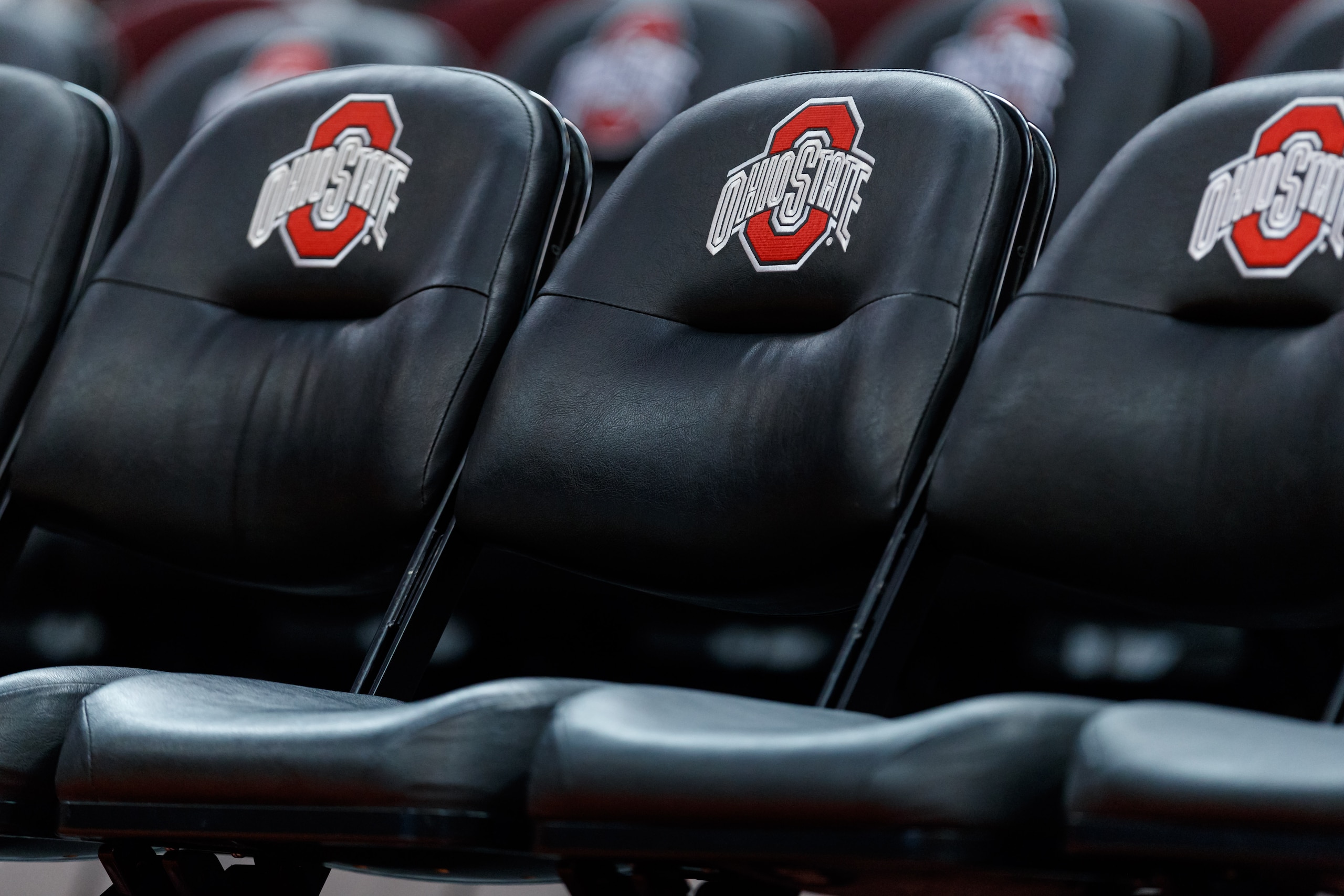 COLUMBUS, OH - NOVEMBER 16: A detailed view of seats courtside before a game between the Texas Southern Tigers and the Ohio State Buckeyes on November 16th, 2017 at Value City Arena in Columbus, OH.(Photo by Adam Lacy/Icon Sportswire via Getty Images) COLUMBUS, OH - NOVEMBER 16: A detailed view of seats courtside before a game between the Texas Southern Tigers and the Ohio State Buckeyes on November 16th, 2017 at Value City Arena in Columbus, OH.(Photo by Adam Lacy/Icon Sportswire via Getty Images)