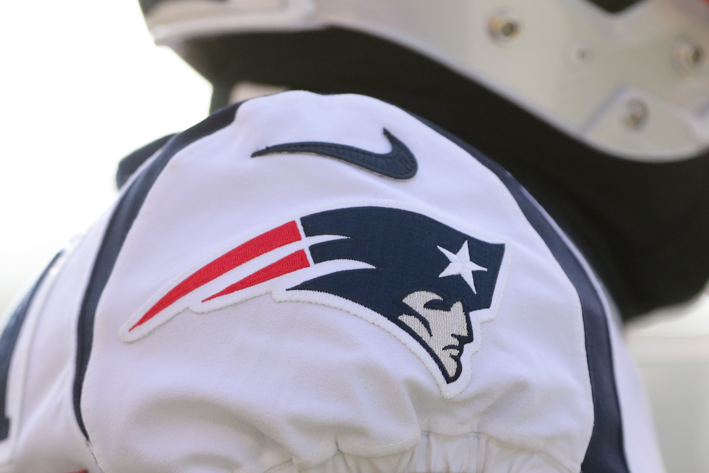 CINCINNATI, OH - DECEMBER 15: A New England Patriots logo during the game against the New England Patriots and the Cincinnati Bengals on December 15th 2019, at Paul Brown Stadium in Cincinnati, OH. (Photo by Ian Johnson/Icon Sportswire via Getty Images)