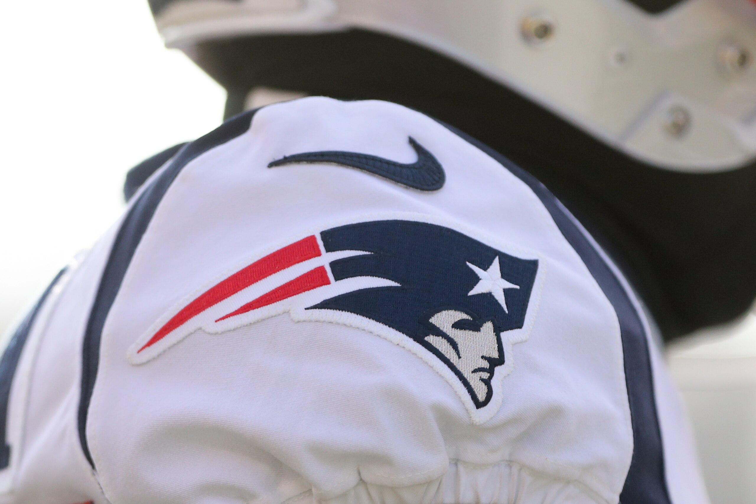 CINCINNATI, OH - DECEMBER 15: A New England Patriots logo during the game against the New England Patriots and the Cincinnati Bengals on December 15th 2019, at Paul Brown Stadium in Cincinnati, OH. (Photo by Ian Johnson/Icon Sportswire via Getty Images)