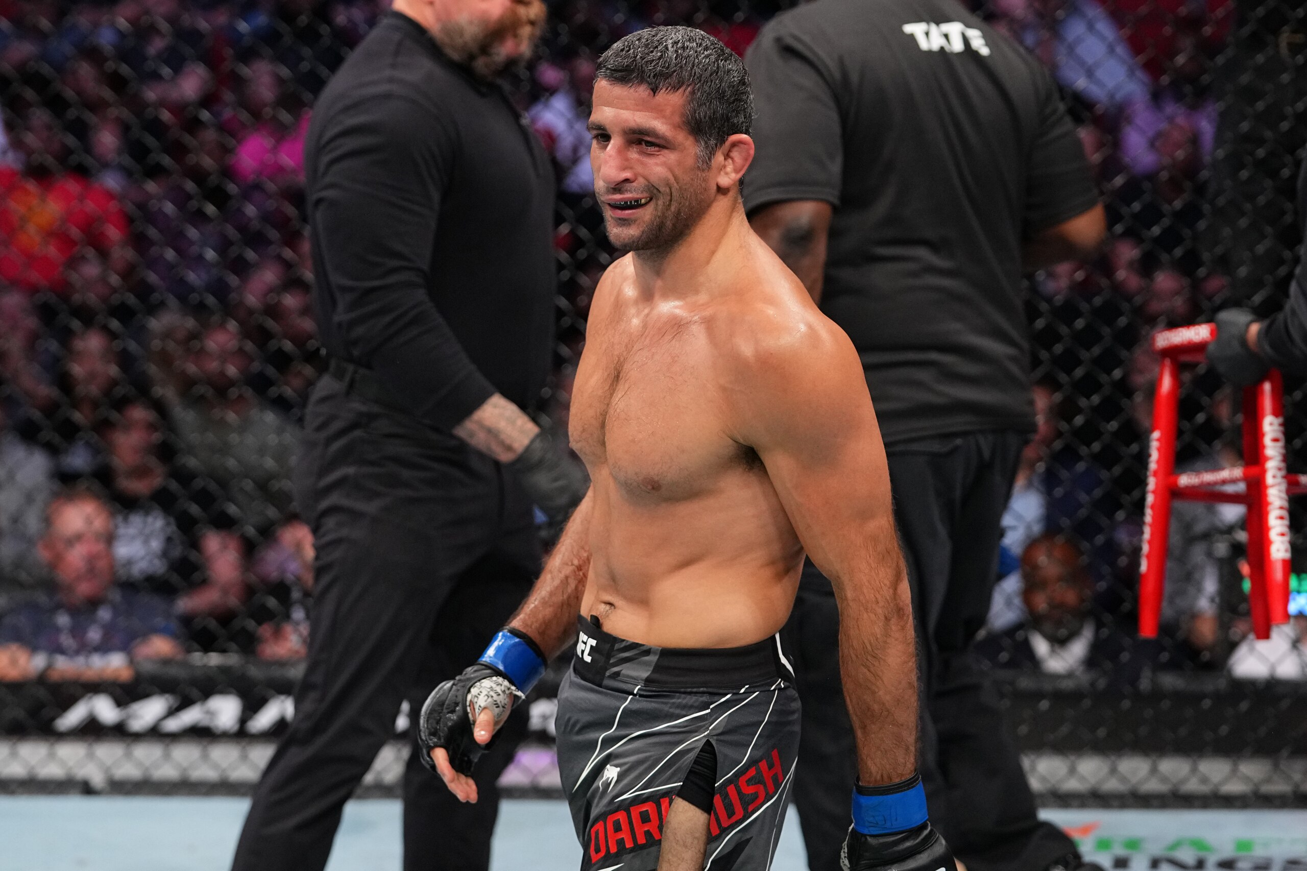 HOUSTON, TEXAS - MAY 15: Beneil Dariush walks back to his corner between rounds against Tony Ferguson in their lightweight bout during the UFC 262 event at Toyota Center on May 15, 2021 in Houston, Texas. (Photo by Josh Hedges/Zuffa LLC) HOUSTON, TEXAS - MAY 15: Beneil Dariush walks back to his corner between rounds against Tony Ferguson in their lightweight bout during the UFC 262 event at Toyota Center on May 15, 2021 in Houston, Texas. (Photo by Josh Hedges/Zuffa LLC)