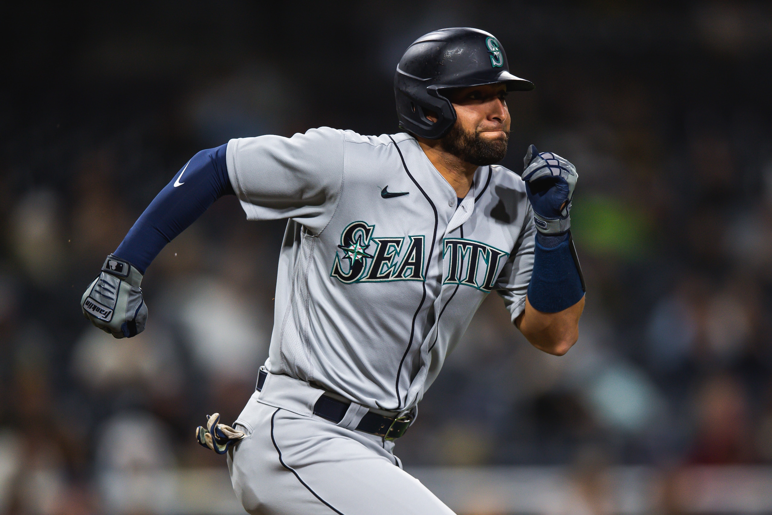SAN DIEGO, CA - MAY 21: Jose Godoy #78 of the Seattle Mariners runs down the first base against the San Diego Padres at Petco Park on May 21, 2021 in San Diego, California. (Photo by Matt Thomas/San Diego Padres/Getty Images) SAN DIEGO, CA - MAY 21: Jose Godoy #78 of the Seattle Mariners runs down the first base against the San Diego Padres at Petco Park on May 21, 2021 in San Diego, California. (Photo by Matt Thomas/San Diego Padres/Getty Images)