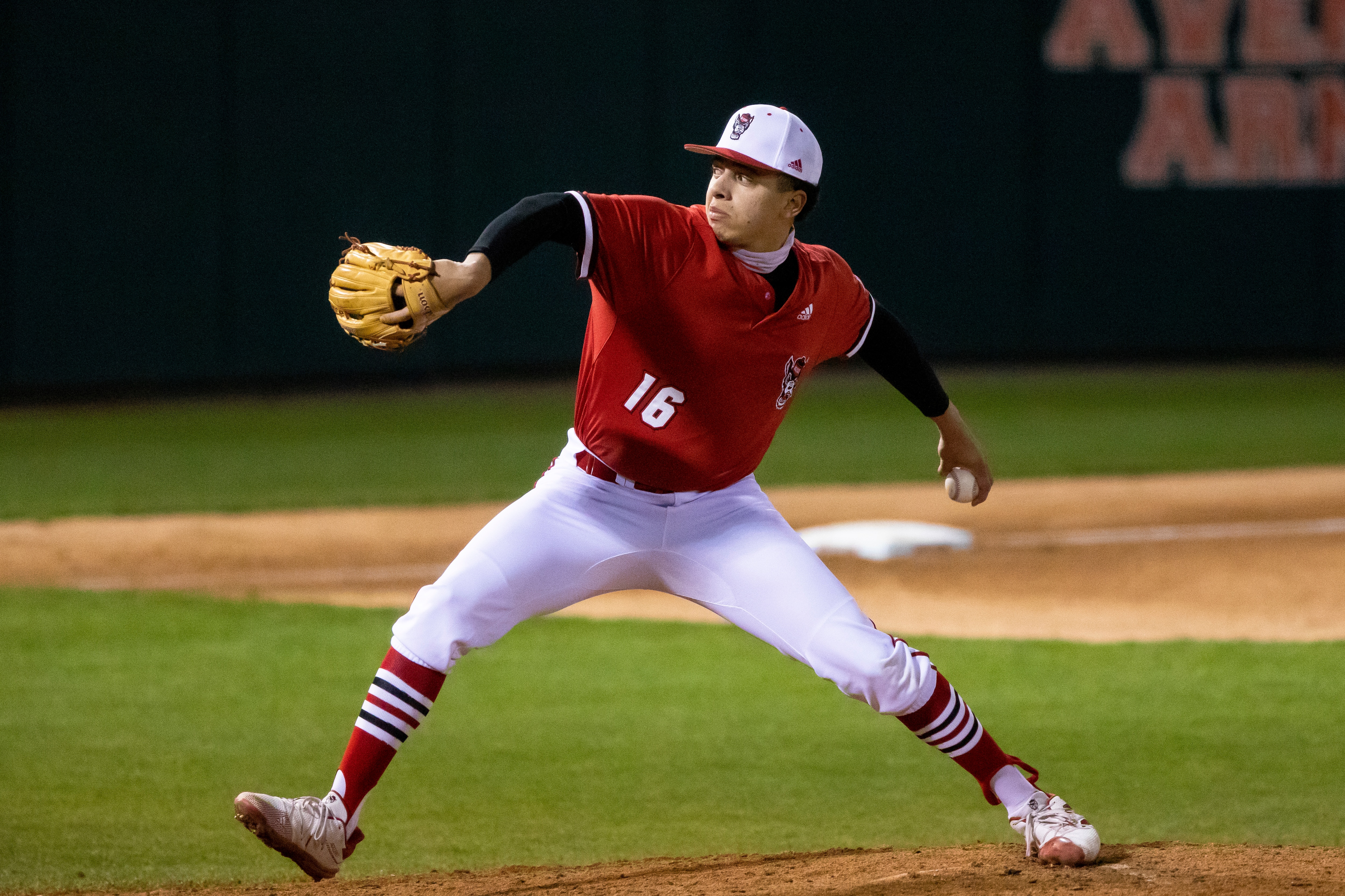 North Carolina State's Chris Villaman (16) pitches during an NCAA baseball game on Friday, March 19, 2021, in Raleigh, N.C. (AP Photo/Ben McKeown) North Carolina State's Chris Villaman (16) pitches during an NCAA baseball game on Friday, March 19, 2021, in Raleigh, N.C. (AP Photo/Ben McKeown)