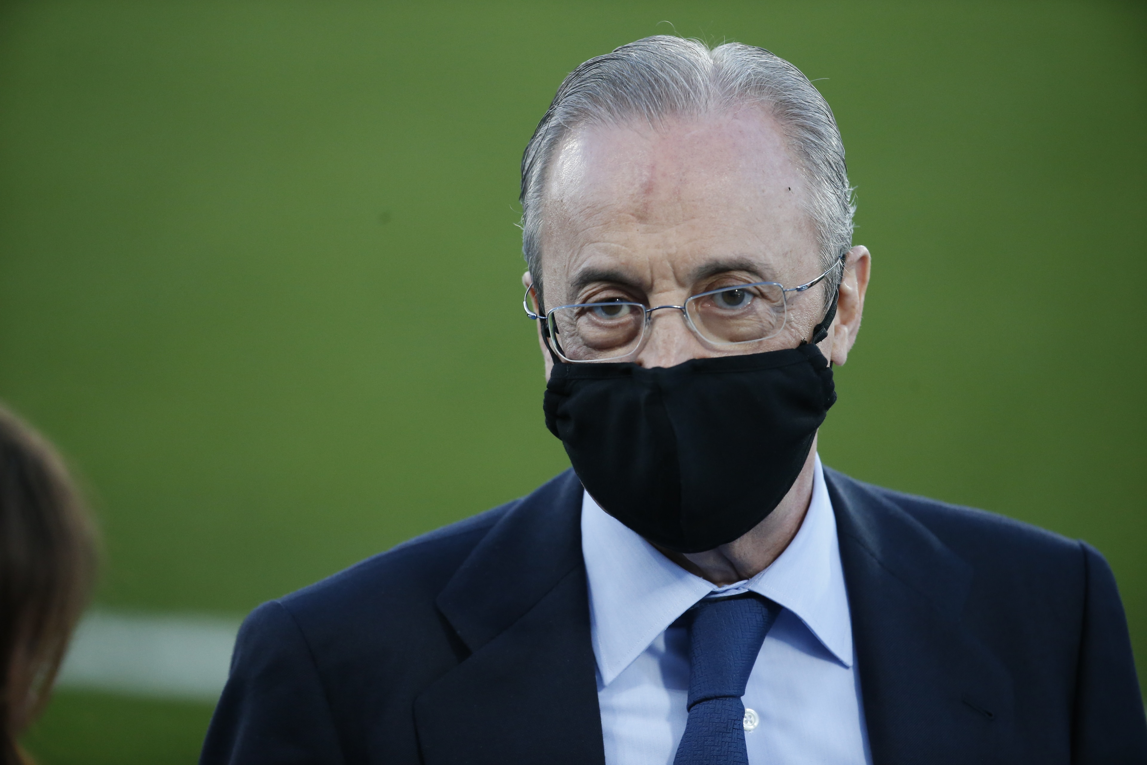 MADRID, SPAIN - APRIL 06: Chairman of Real Madrid Florentino Perez is seen ahead of the UEFA Champions League quarter final match between Real Madrid and Liverpool at Alfredo Di Stefano Stadium in Madrid, Spain on April 06, 2021. (Photo by Senhan Bolelli/Anadolu Agency via Getty Images) MADRID, SPAIN - APRIL 06: Chairman of Real Madrid Florentino Perez is seen ahead of the UEFA Champions League quarter final match between Real Madrid and Liverpool at Alfredo Di Stefano Stadium in Madrid, Spain on April 06, 2021. (Photo by Senhan Bolelli/Anadolu Agency via Getty Images)