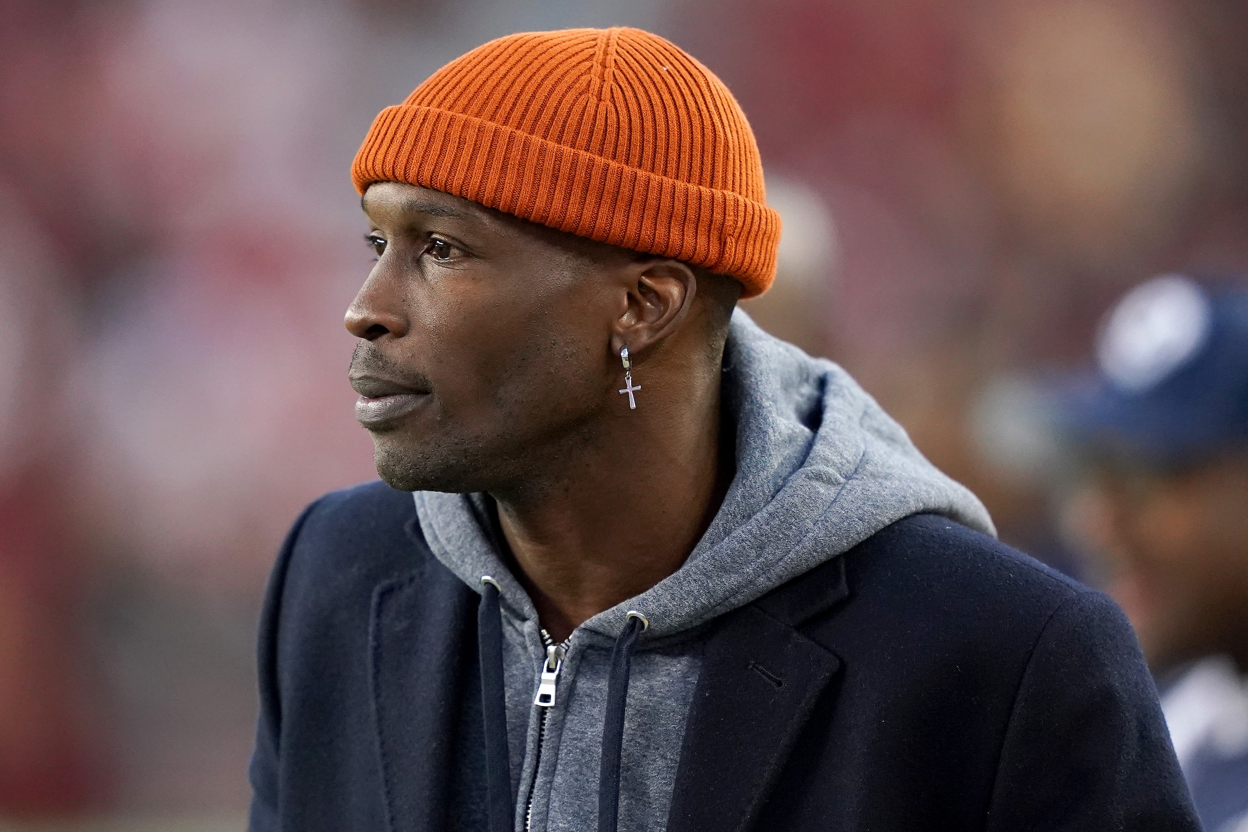 SANTA CLARA, CALIFORNIA - DECEMBER 21: Former NFL player Chad Ochocinco Johnson looks on during warmups before the Los Angeles Rams and San Francisco 49ers game at Levi's Stadium on December 21, 2019 in Santa Clara, California. (Photo by Thearon W. Henderson/Getty Images) SANTA CLARA, CALIFORNIA - DECEMBER 21: Former NFL player Chad Ochocinco Johnson looks on during warmups before the Los Angeles Rams and San Francisco 49ers game at Levi's Stadium on December 21, 2019 in Santa Clara, California. (Photo by Thearon W. Henderson/Getty Images)