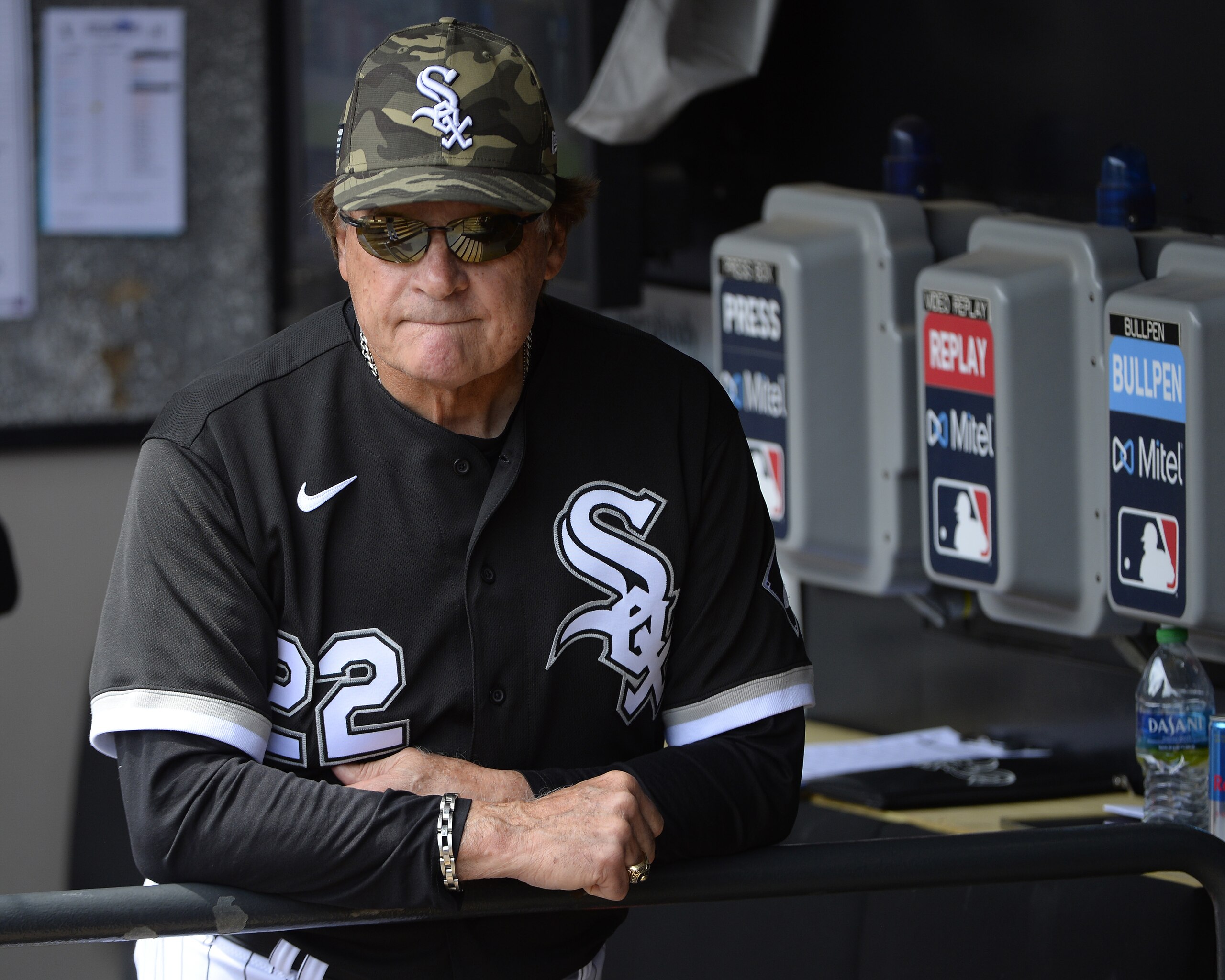 CHICAGO - MAY 16: Manager Tony La Russa #22 of the Chicago White Sox looks on against the Kansas City Royals on May 16, 2021 at Guaranteed Rate Field in Chicago, Illinois. (Photo by Ron Vesely/Getty Images) CHICAGO - MAY 16: Manager Tony La Russa #22 of the Chicago White Sox looks on against the Kansas City Royals on May 16, 2021 at Guaranteed Rate Field in Chicago, Illinois. (Photo by Ron Vesely/Getty Images)