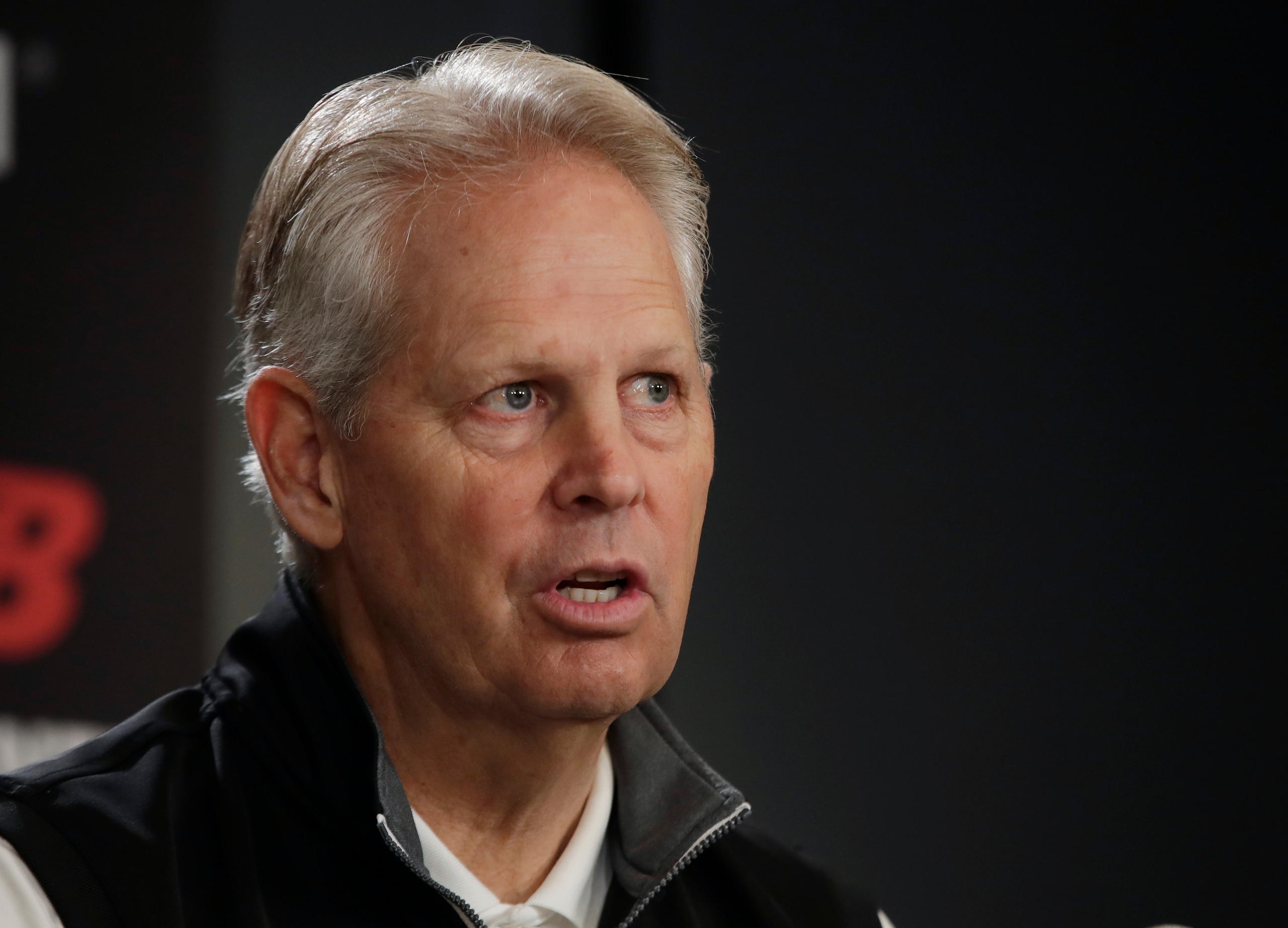 FILE - Boston Celtics basketball general manager Danny Ainge speaks during a news conference in Boston, in this Monday, June 24, 2019, file photo. The Boston Celtics are beginning their offseason with a shakeup of the front office and coaching staff, with team president Danny Ainge stepping down and coach Brad Stevens moving into the front office, a person with direct knowledge of the moves said Wednesday, June 2, 2021. (AP Photo/Elise Amendola, File) FILE - Boston Celtics basketball general manager Danny Ainge speaks during a news conference in Boston, in this Monday, June 24, 2019, file photo. The Boston Celtics are beginning their offseason with a shakeup of the front office and coaching staff, with team president Danny Ainge stepping down and coach Brad Stevens moving into the front office, a person with direct knowledge of the moves said Wednesday, June 2, 2021. (AP Photo/Elise Amendola, File)