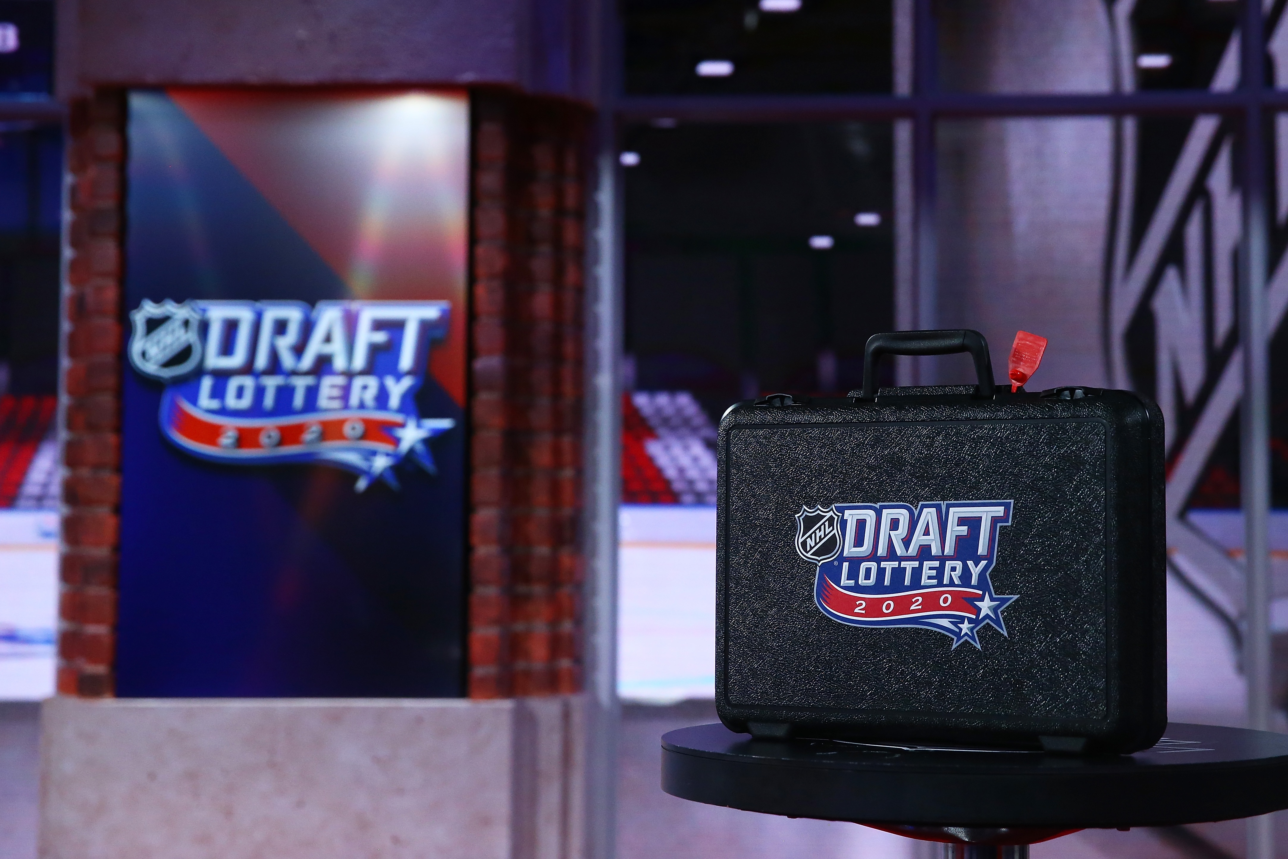 SECAUCUS, NEW JERSEY - AUGUST 10: The case containing lottery balls are seen during Phase 2 of the 2020 NHL Draft Lottery on A ugust 10, 2020 at the NHL Network's studio in Secaucus, New Jersey. (Photo by Mike Stobe/NHLI via Getty Images)