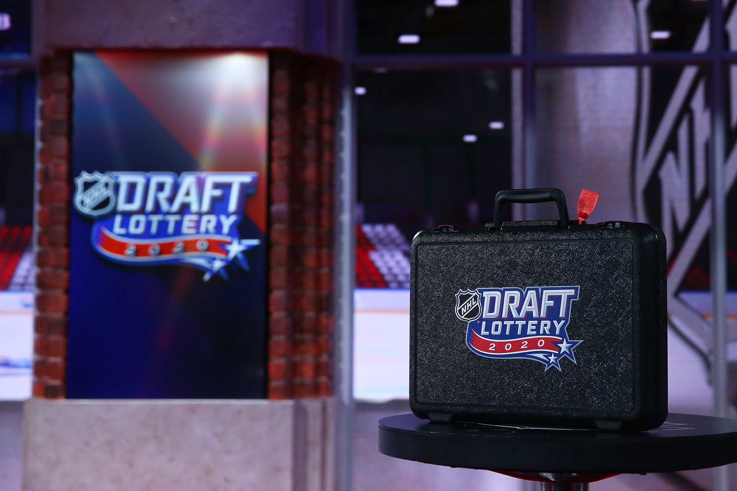 SECAUCUS, NEW JERSEY - AUGUST 10: The case containing lottery balls are seen during Phase 2 of the 2020 NHL Draft Lottery on A ugust 10, 2020 at the NHL Network's studio in Secaucus, New Jersey. (Photo by Mike Stobe/NHLI via Getty Images)