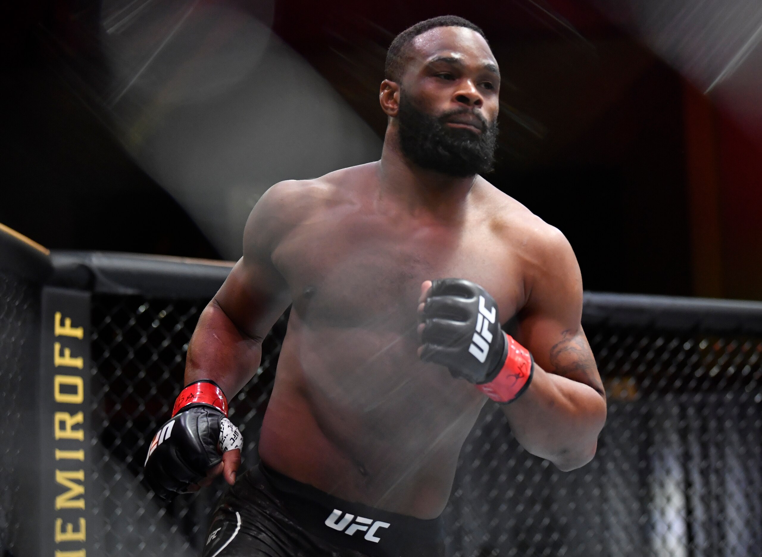 LAS VEGAS, NEVADA - MARCH 27: Tyron Woodley prepares to fight Vicente Luque in their welterweight fight during the UFC 260 event at UFC APEX on March 27, 2021 in Las Vegas, Nevada. (Photo by Chris Unger/Zuffa LLC) LAS VEGAS, NEVADA - MARCH 27: Tyron Woodley prepares to fight Vicente Luque in their welterweight fight during the UFC 260 event at UFC APEX on March 27, 2021 in Las Vegas, Nevada. (Photo by Chris Unger/Zuffa LLC)
