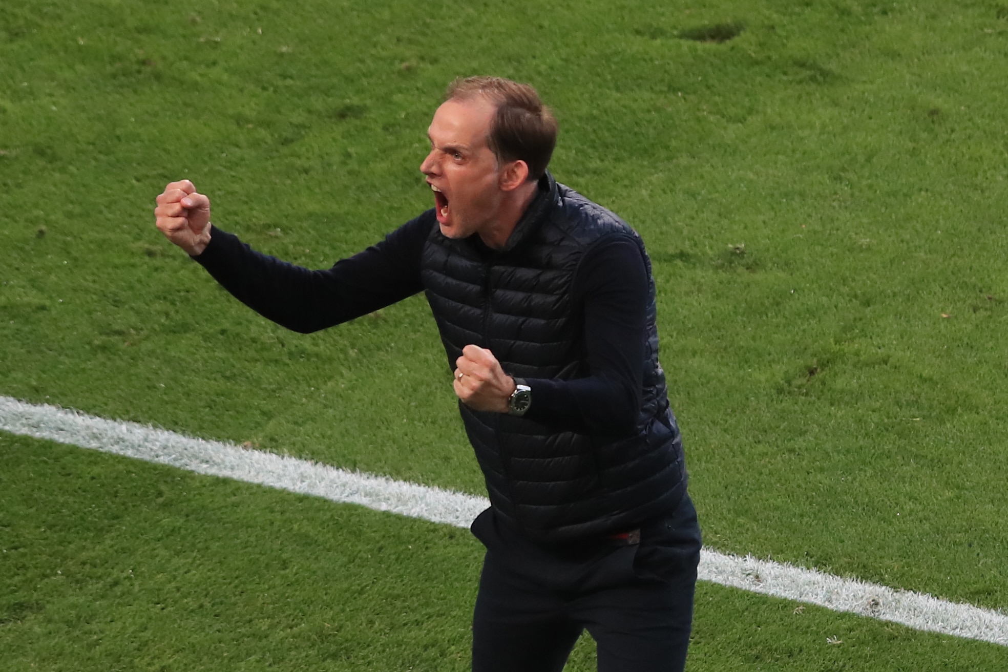 PORTO, PORTUGAL - MAY 29: Thomas Tuchel manager of Chelsea during the UEFA Champions League Final between Manchester City and Chelsea FC at Estadio do Dragao on May 29, 2021 in Porto, Portugal. (Photo by Marc Atkins/Getty Images)
