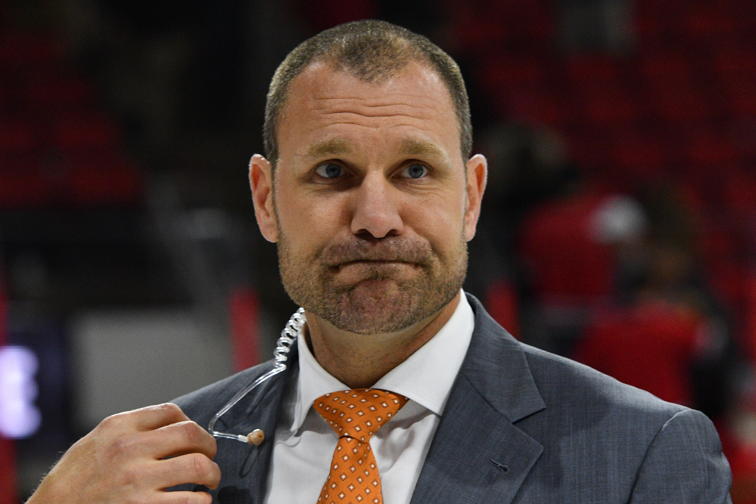 RALEIGH, NC - OCTOBER 10: Columbus Blue Jackets assistant coach Brad Larsen walks off the ice after a game between the Columbus Blue Jackets and the Carolina Hurricanes at the PNC Arena in Raleigh, NC on October 10, 2017. Columbus defeated Carolina 2 - 1 in overtime. (Photo by Greg Thompson/Icon Sportswire via Getty Images)