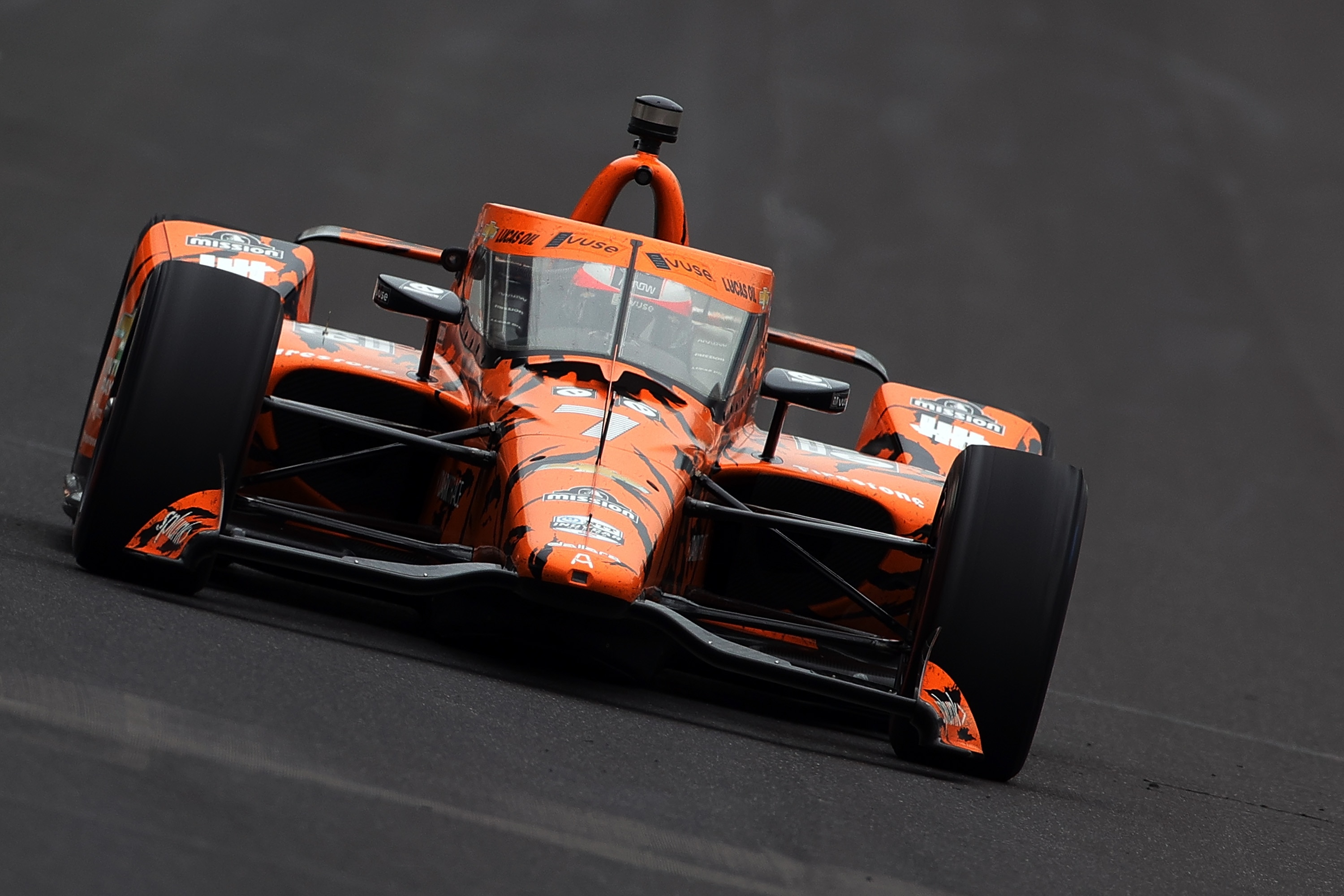 INDIANAPOLIS, INDIANA - MAY 28: Felix Rosenqvist of Sweden, driver of the #7 Arrow McClaren SP Chevrolet, drives during Carb Day for the 105th Indianapolis 500 at Indianapolis Motor Speedway on May 28, 2021 in Indianapolis, Indiana. (Photo by Stacy Revere/Getty Images)