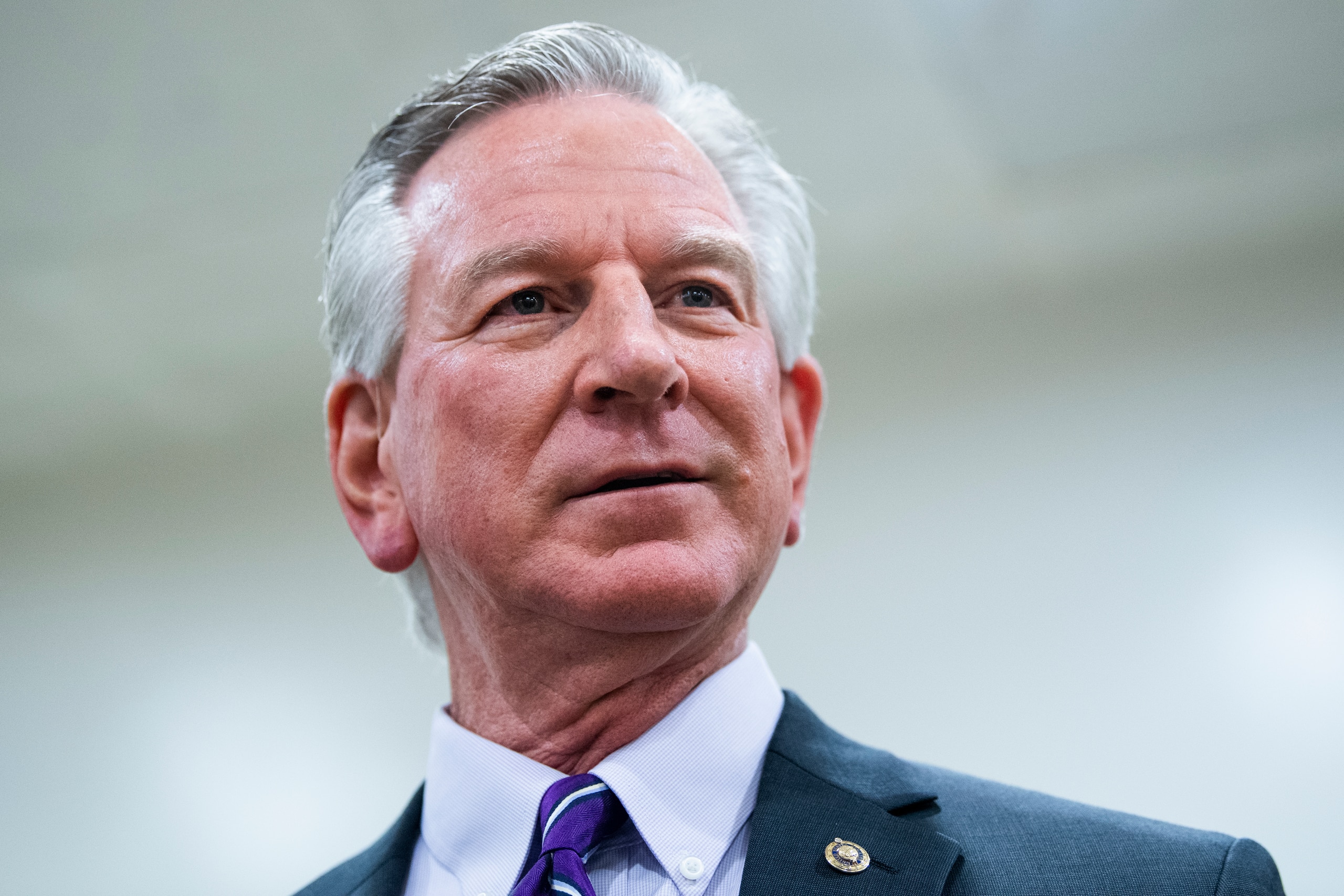 UNITED STATES - MAY 28: Sen. Tommy Tuberville, R-Ala., conducts a news conference in the senate subway to propose a vote on the January 6th commission today and delay the Endless Frontier Act and the Innovation and Competition Act until June, on Friday, May 28, 2021. (Photo By Tom Williams/CQ-Roll Call, Inc via Getty Images)