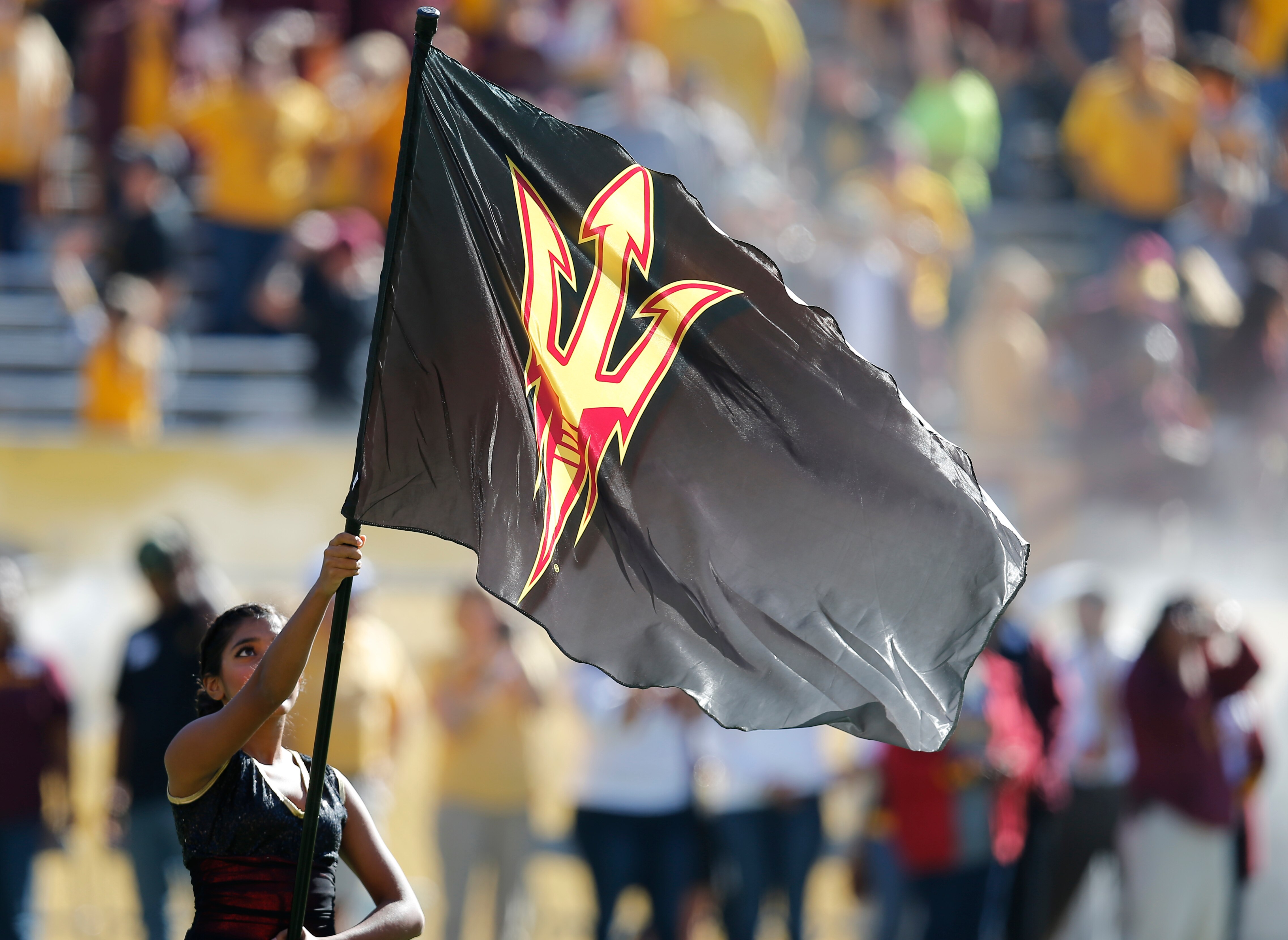 Arizona State cheerleader in the first half during an NCAA college football game against Washington State, Saturday, Nov. 22, 2014, in Tempe, Arizona. (Rick Scuteri/AP Images)