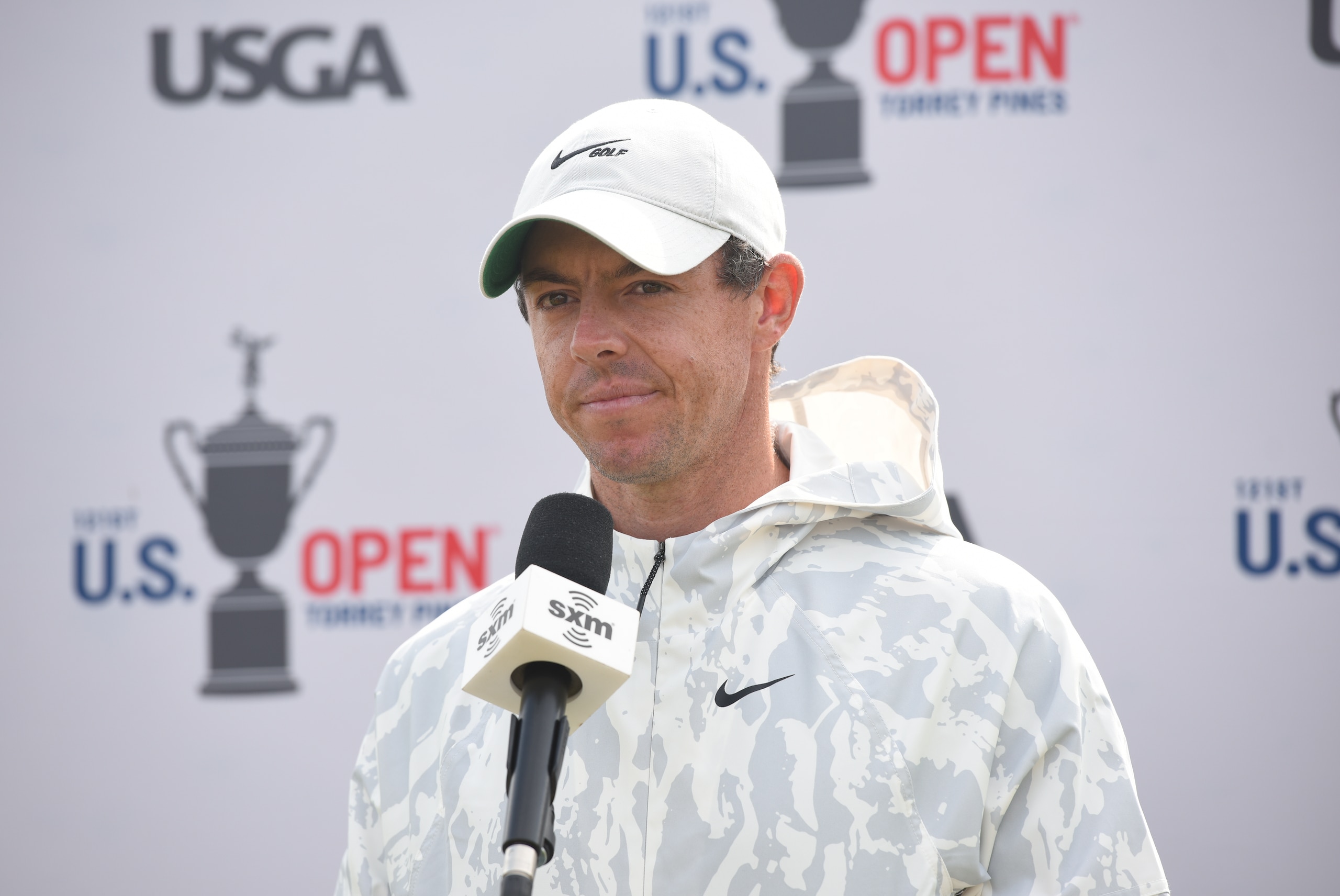 LA JOLLA, CALIFORNIA - JUNE 16: Rory McIlroy speaks with SiriusXM at The U.S. Open at Torrey Pines Golf Course on June 16, 2021 in La Jolla, California. (Photo by Vivien Killilea/Getty Images for SiriusXM) LA JOLLA, CALIFORNIA - JUNE 16: Rory McIlroy speaks with SiriusXM at The U.S. Open at Torrey Pines Golf Course on June 16, 2021 in La Jolla, California. (Photo by Vivien Killilea/Getty Images for SiriusXM)