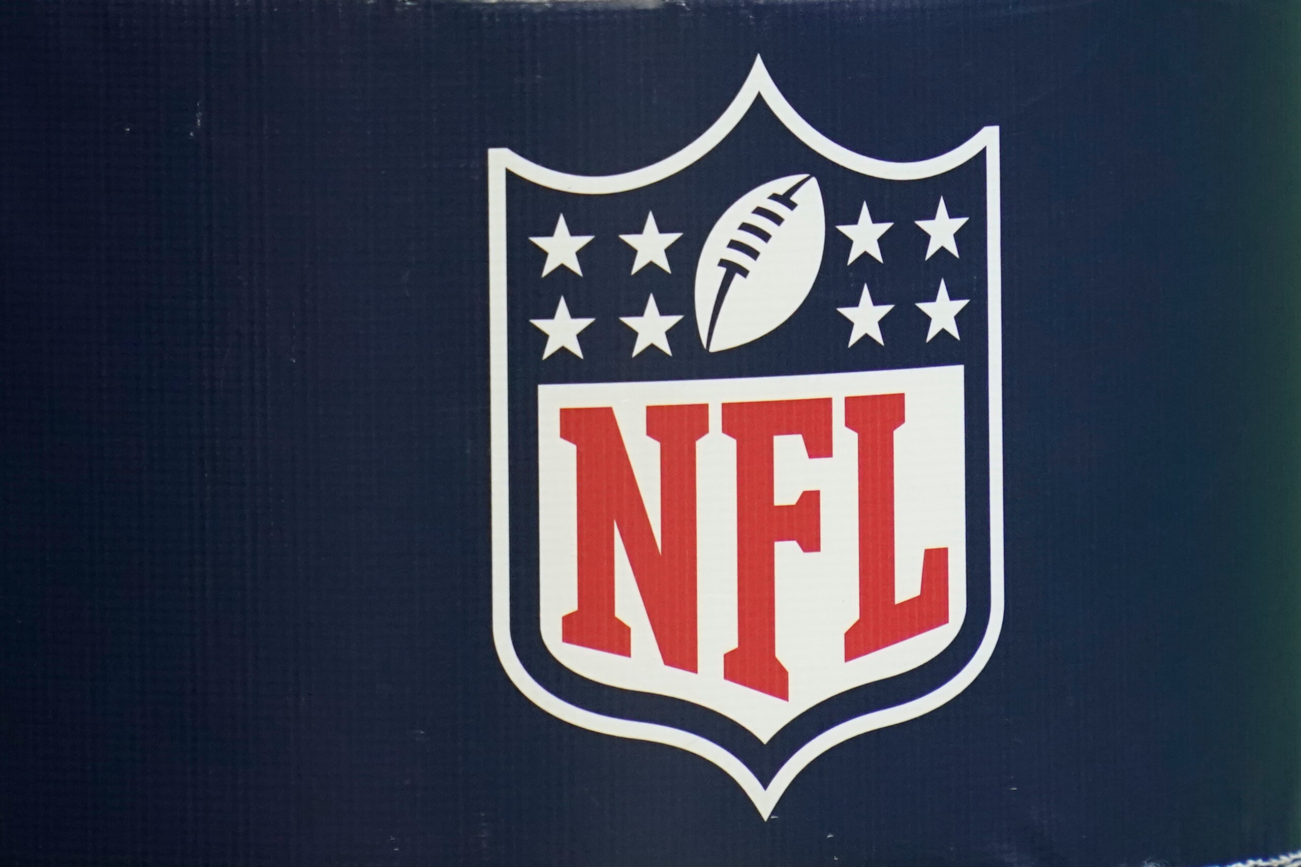 The NFL shield / logo is seen on a goal post during an NFL football game between the Tennessee Titans and the Houston Texans, Sunday, Jan. 3, 2021, in Houston. (AP Photo/Matt Patterson) The NFL shield / logo is seen on a goal post during an NFL football game between the Tennessee Titans and the Houston Texans, Sunday, Jan. 3, 2021, in Houston. (AP Photo/Matt Patterson)