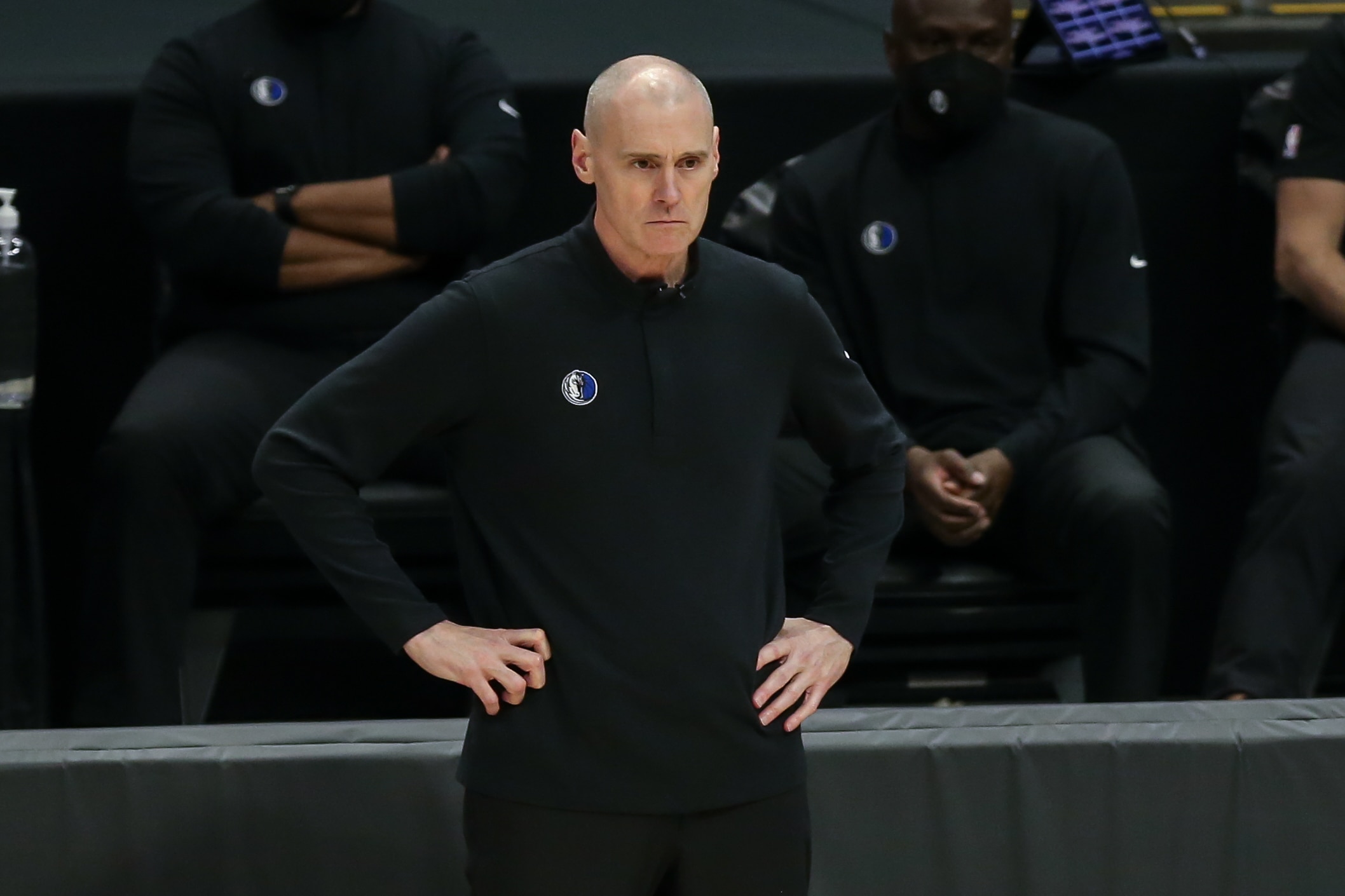 LOS ANGELES, CA - JUNE 02: Dallas Mavericks coach Rick Carlisle game 5 of the first round of the NBA Western Conference Playoffs between the Dallas Mavericks and the Los Angeles Clippers on June 02, 2021, at Staples Center in Los Angeles, CA. (Photo by Jevone Moore/Icon Sportswire via Getty Images)