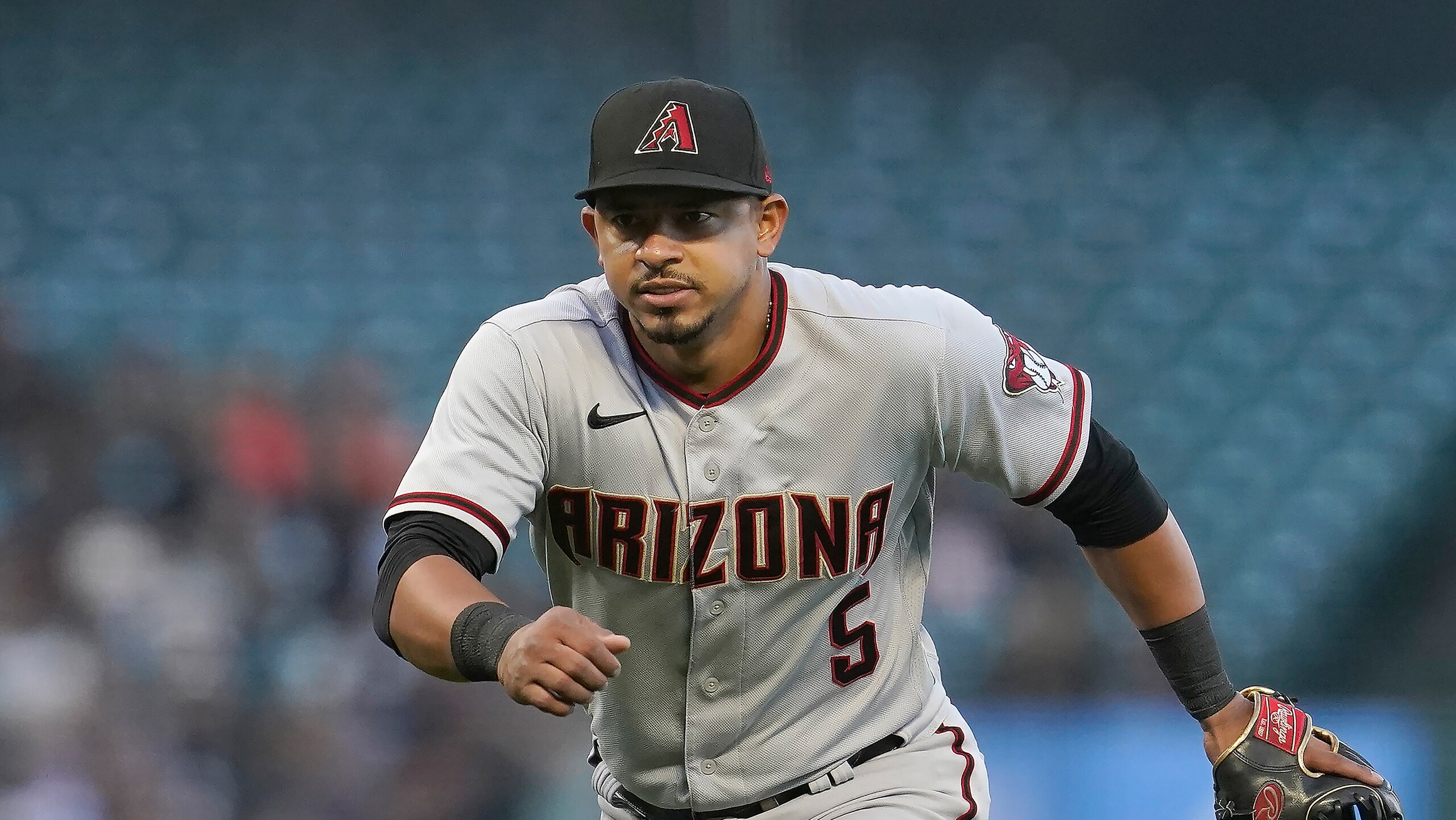 Arizona Diamondbacks' Eduardo Escobar against the San Francisco Giants during a baseball game in San Francisco, Monday, June 14, 2021. (AP Photo/Jeff Chiu)