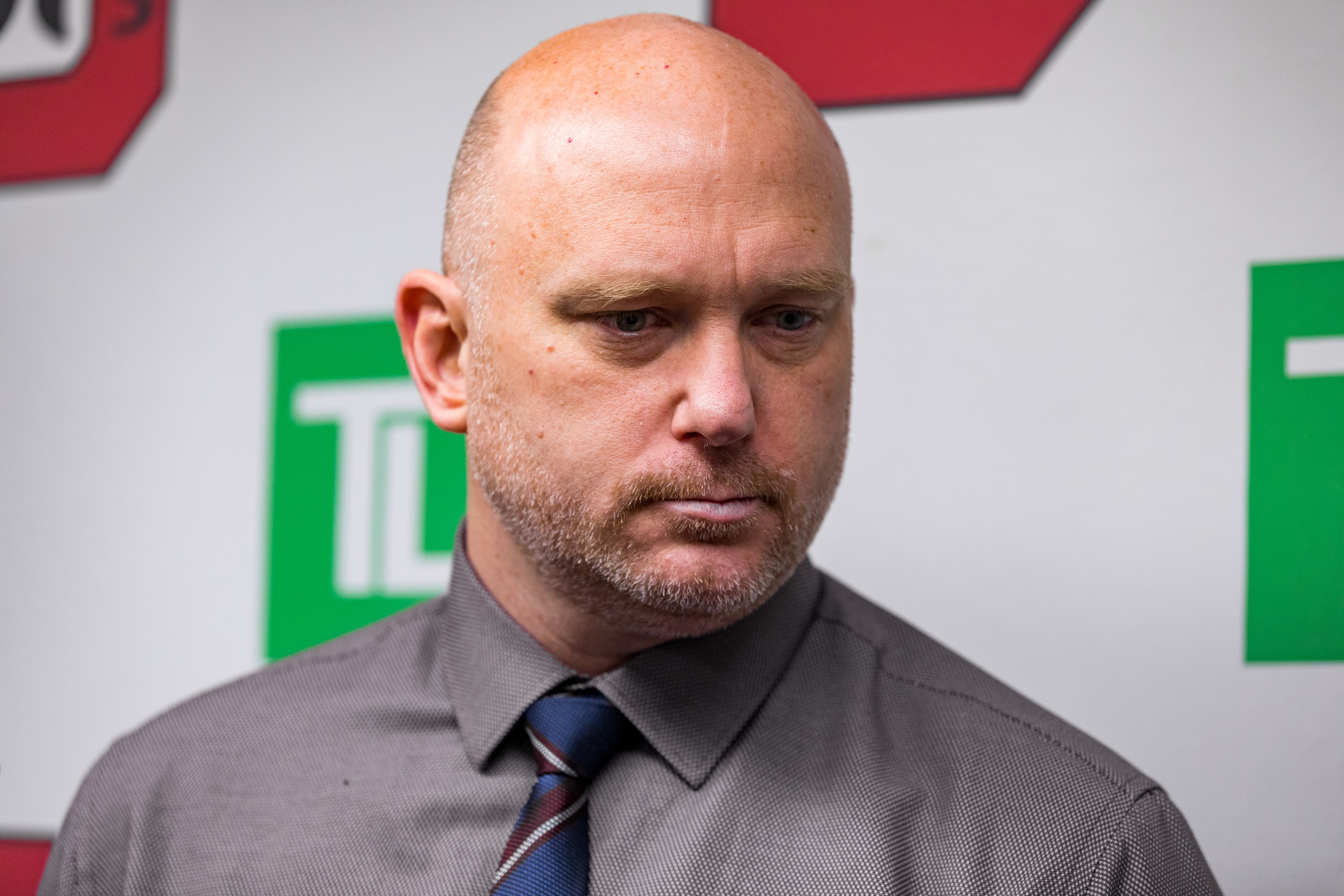 OTTAWA, ON - JANUARY 26: Ottawa 67's Head Coach Andre Tourigny talks to the media after Ontario Hockey League action between the Saginaw Spirit and Ottawa 67's on January 26, 2020, at TD Place Arena in Ottawa, ON, Canada. (Photo by Richard A. Whittaker/Icon Sportswire via Getty Images)