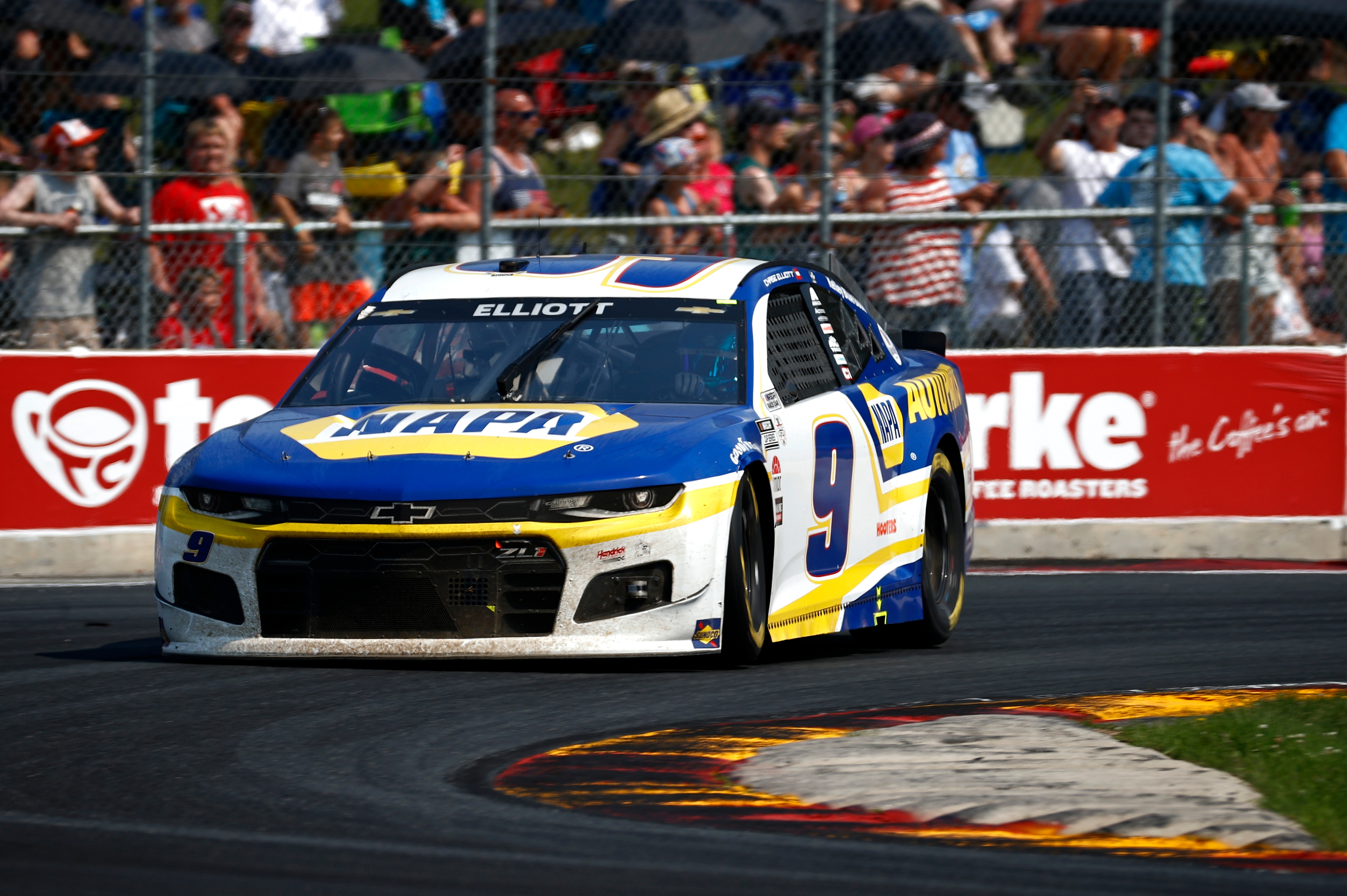 ELKHART LAKE, WISCONSIN - JULY 04: Chase Elliott, driver of the #9 NAPA Auto Parts Chevrolet, drives during the NASCAR Cup Series Jockey Made in America 250 Presented by Kwik Trip at Road America on July 04, 2021 in Elkhart Lake, Wisconsin. (Photo by Jared C. Tilton/Getty Images)
