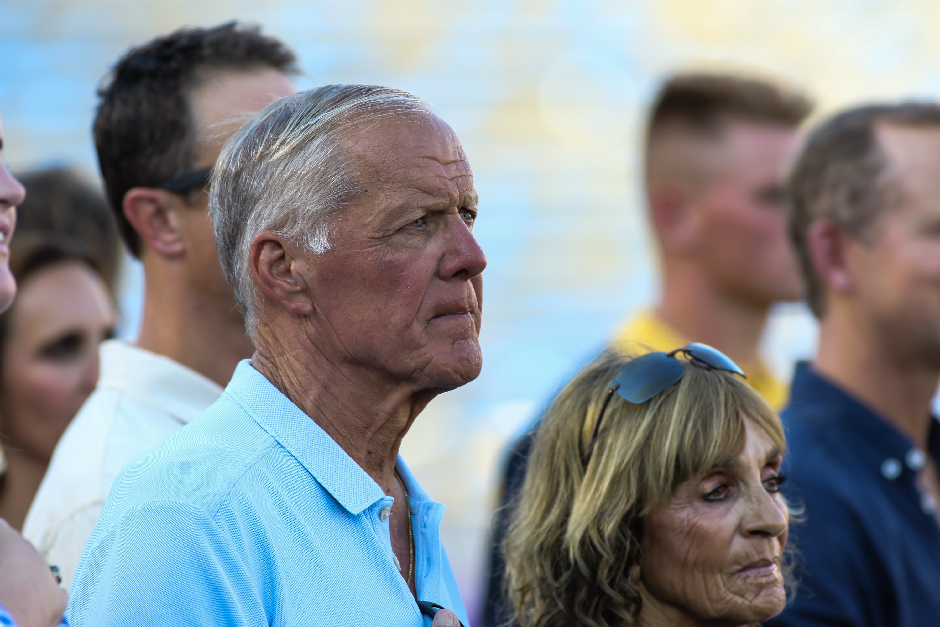 PASADENA, CA - SEPTEMBER 14: UCLA Bruins former coach Terry Donahue during a college football game between the Oklahoma Sooners and the UCLA Bruins on September 14, 2019, at the Rose Bowl in Pasadena, CA. (Photo by Jevone Moore/Icon Sportswire via Getty Images)