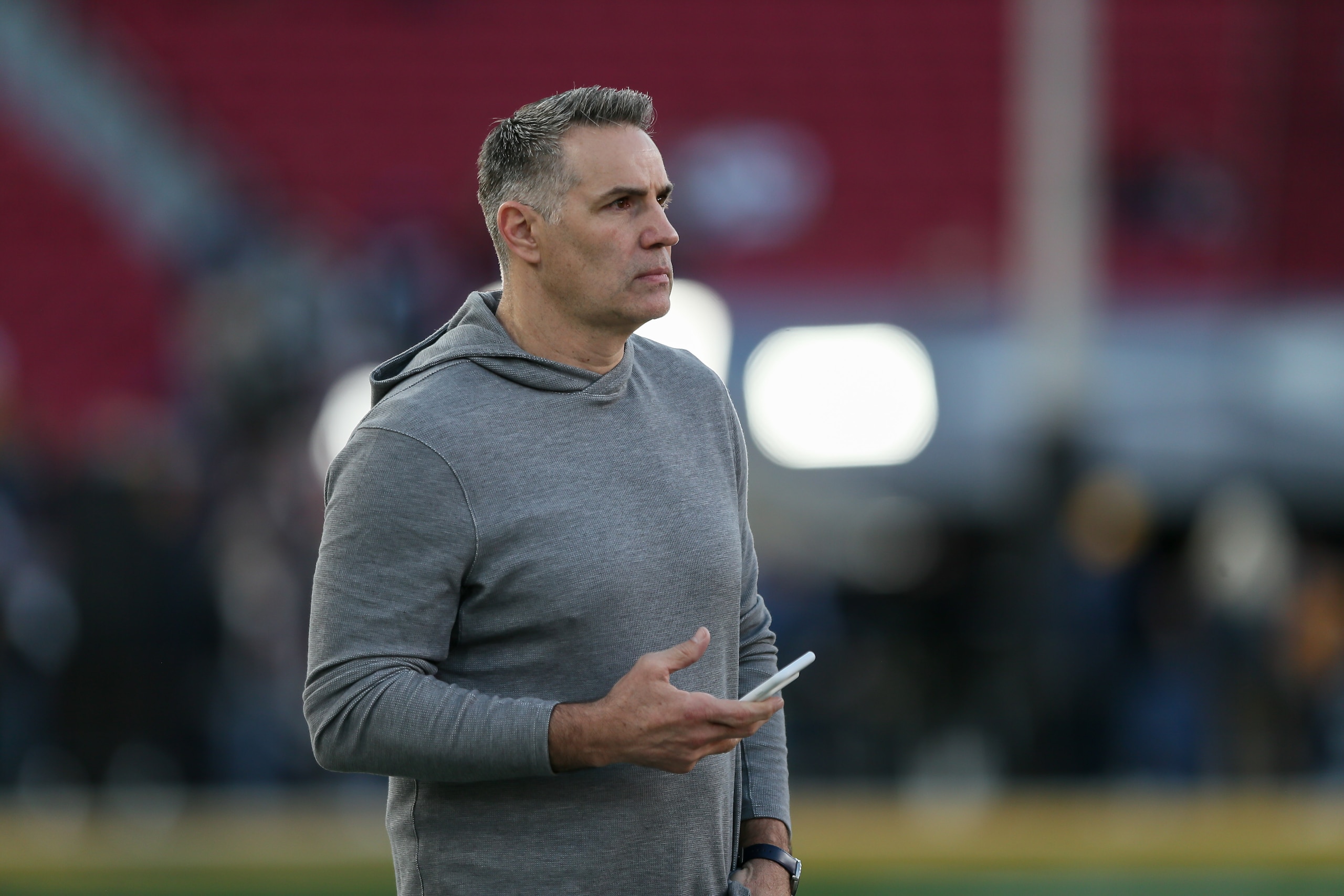 LOS ANGELES, CA - NOVEMBER 25: Los Angeles Rams former quarterback Kurt Warner before the Baltimore Ravens vs Los Angeles Rams football game on November 25, 2019, at the Los Angeles Memorial Coliseum in Los Angeles, CA. (Photo by Jevone Moore/Icon Sportswire via Getty Images)